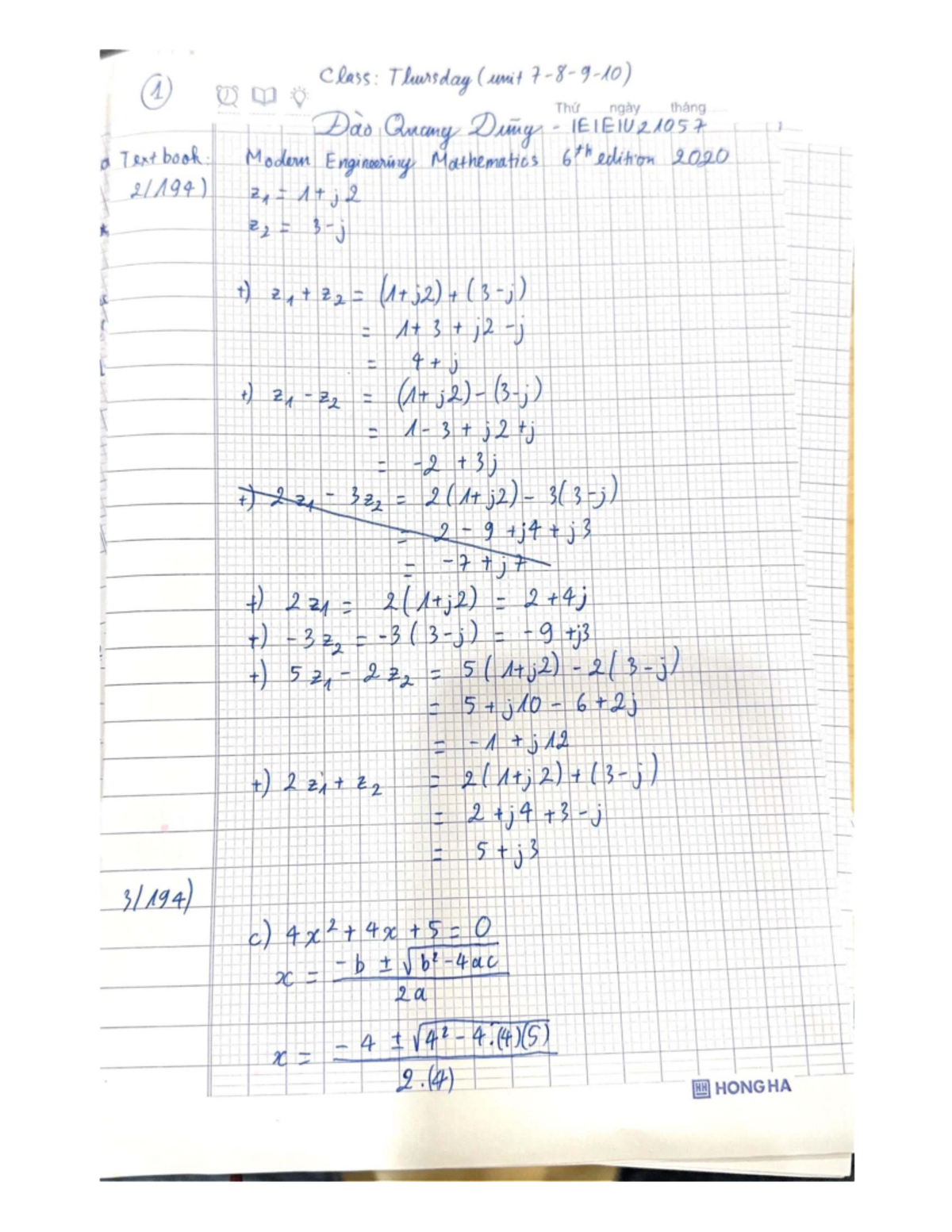 Advanced Engineering Mathematics (24422) Homework 1 Notes - Studocu