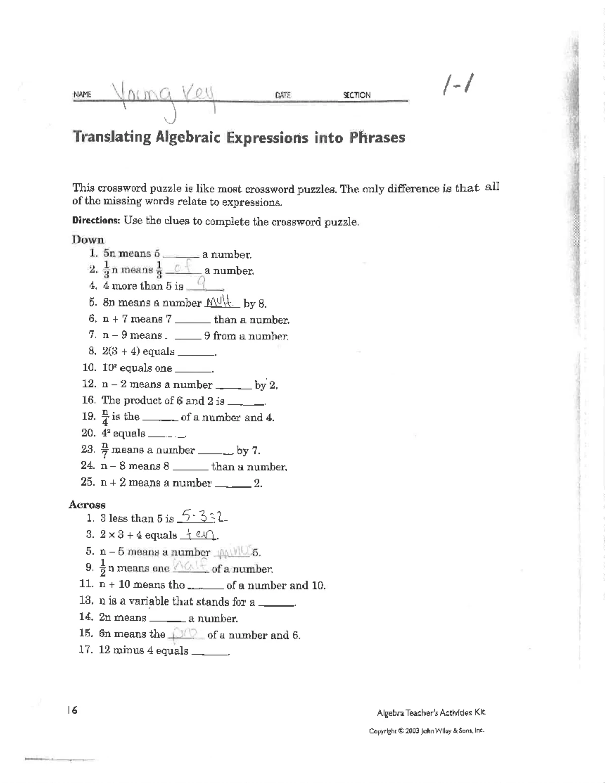 Practice Test 3 & 4 - AP Statistics: Algebra Concepts and Analysis ...