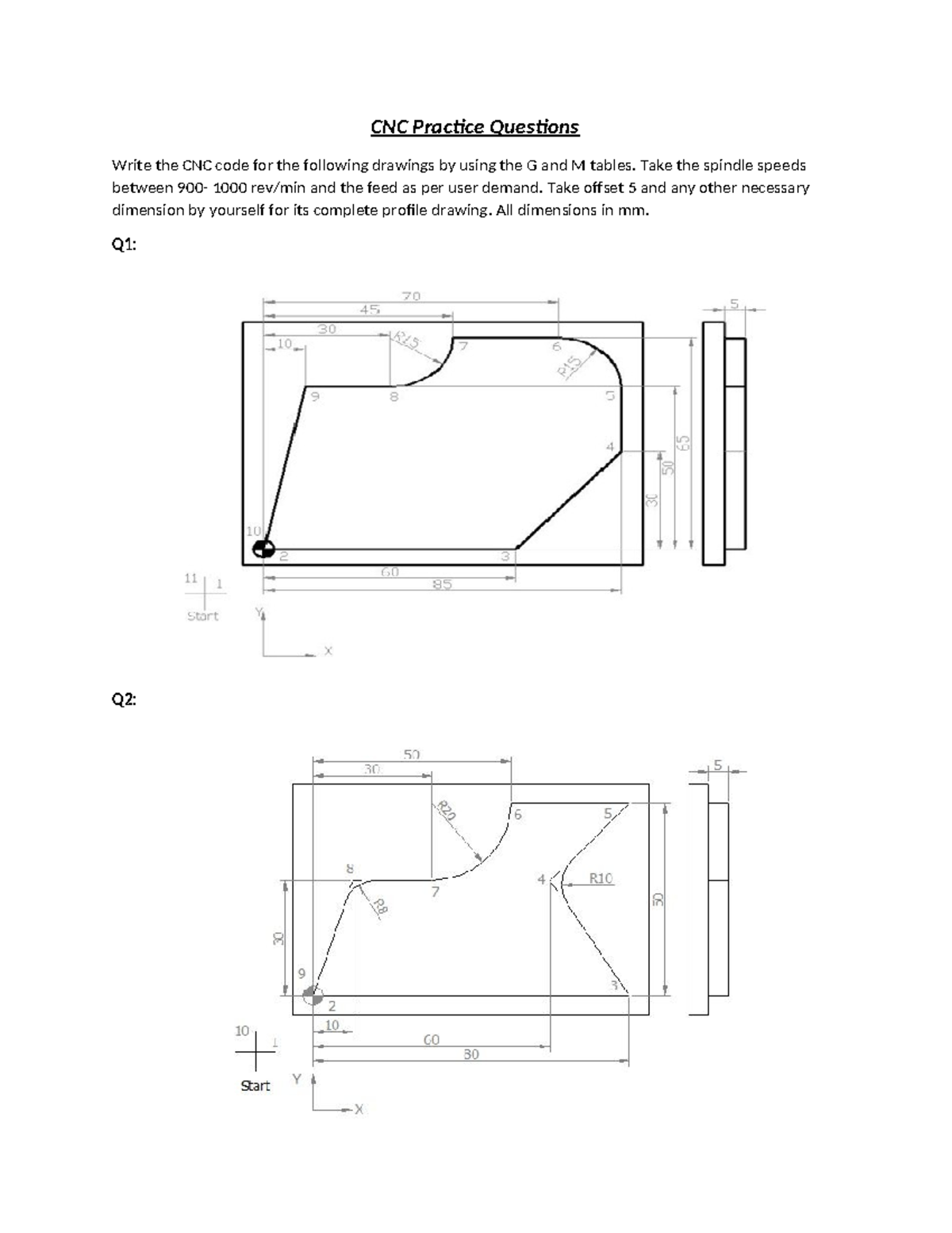 CNC Practice Questions - Engineering Mechanics - CNC Practice Questions ...