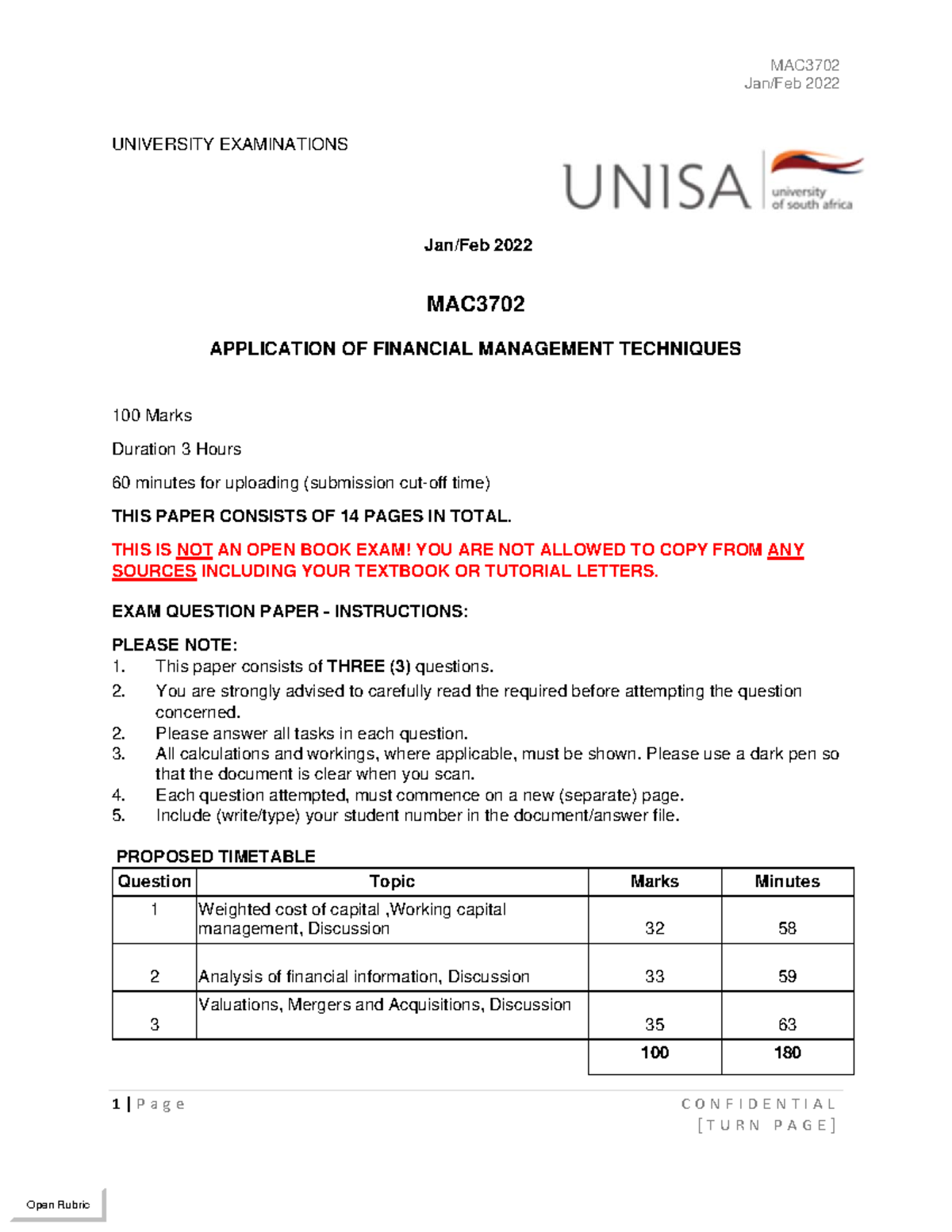 MAC3702 February 2022 - Past Exam Papers with Solutions and Analysis ...