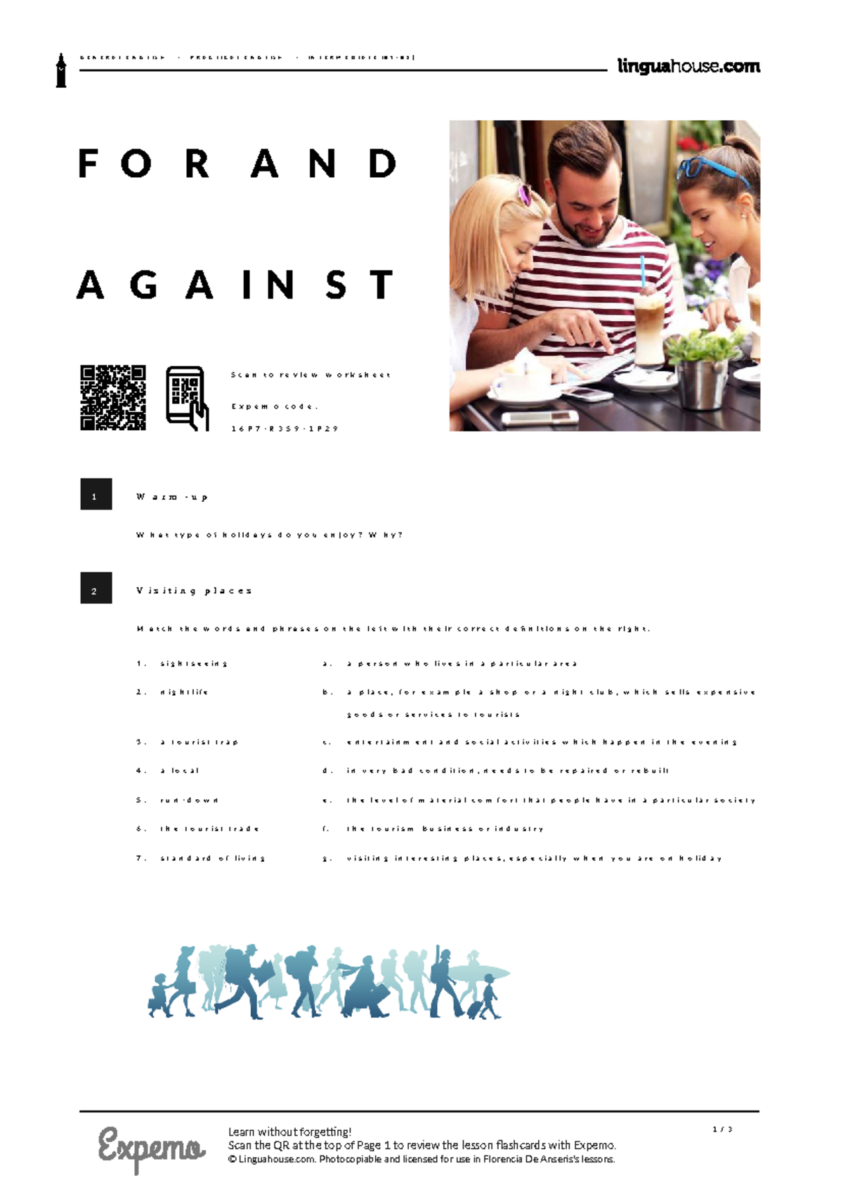 INTERMEDIATE ENGLISH: FOR AND AGAINST - STUDENT WORKSHEET - Studocu