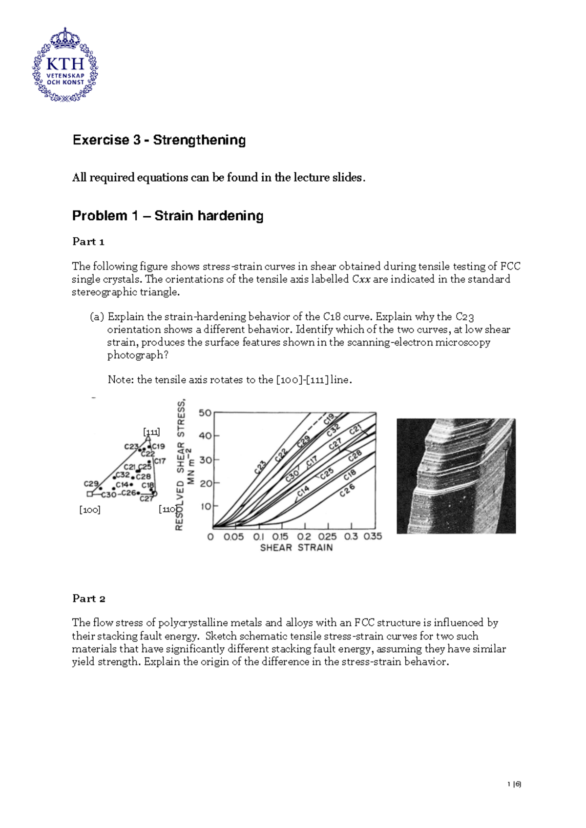 Exercise 3 - Strengthening and Material Behavior Analysis - Studocu