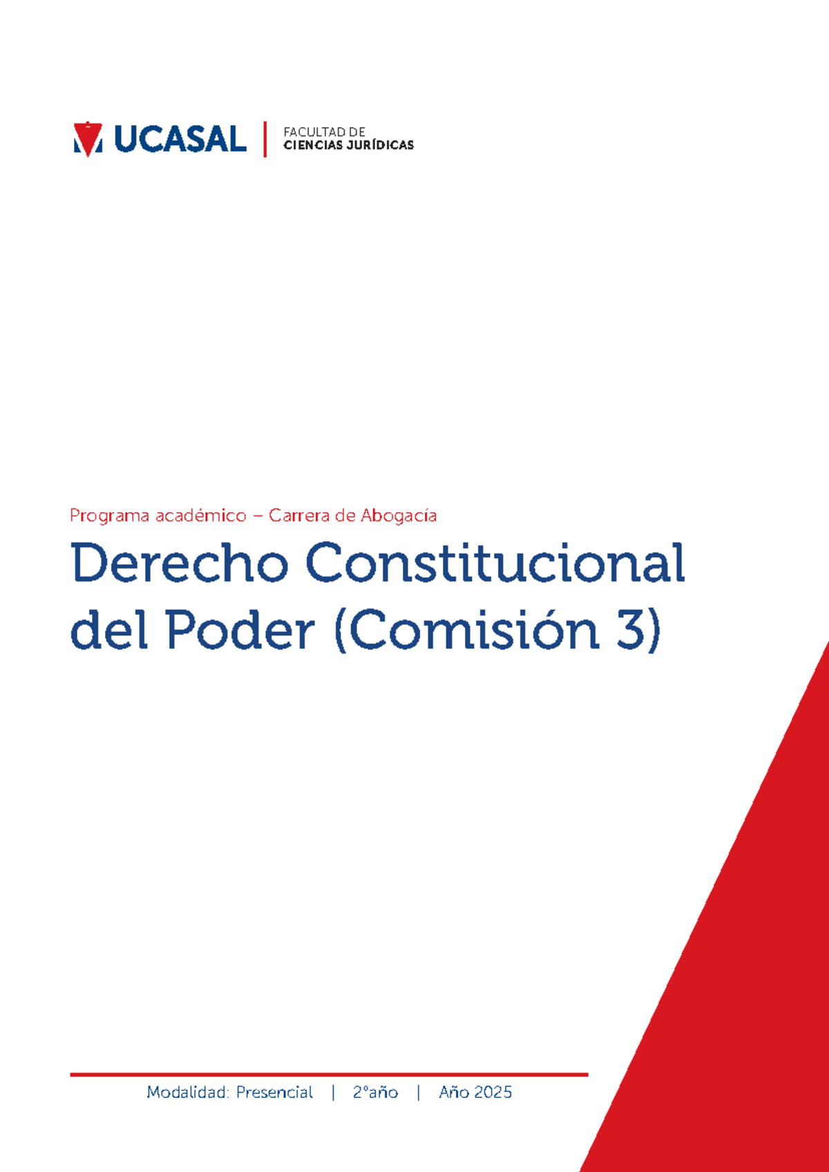 Derecho Constitucional del Poder C3 - Programa Académico 2025 - Studocu
