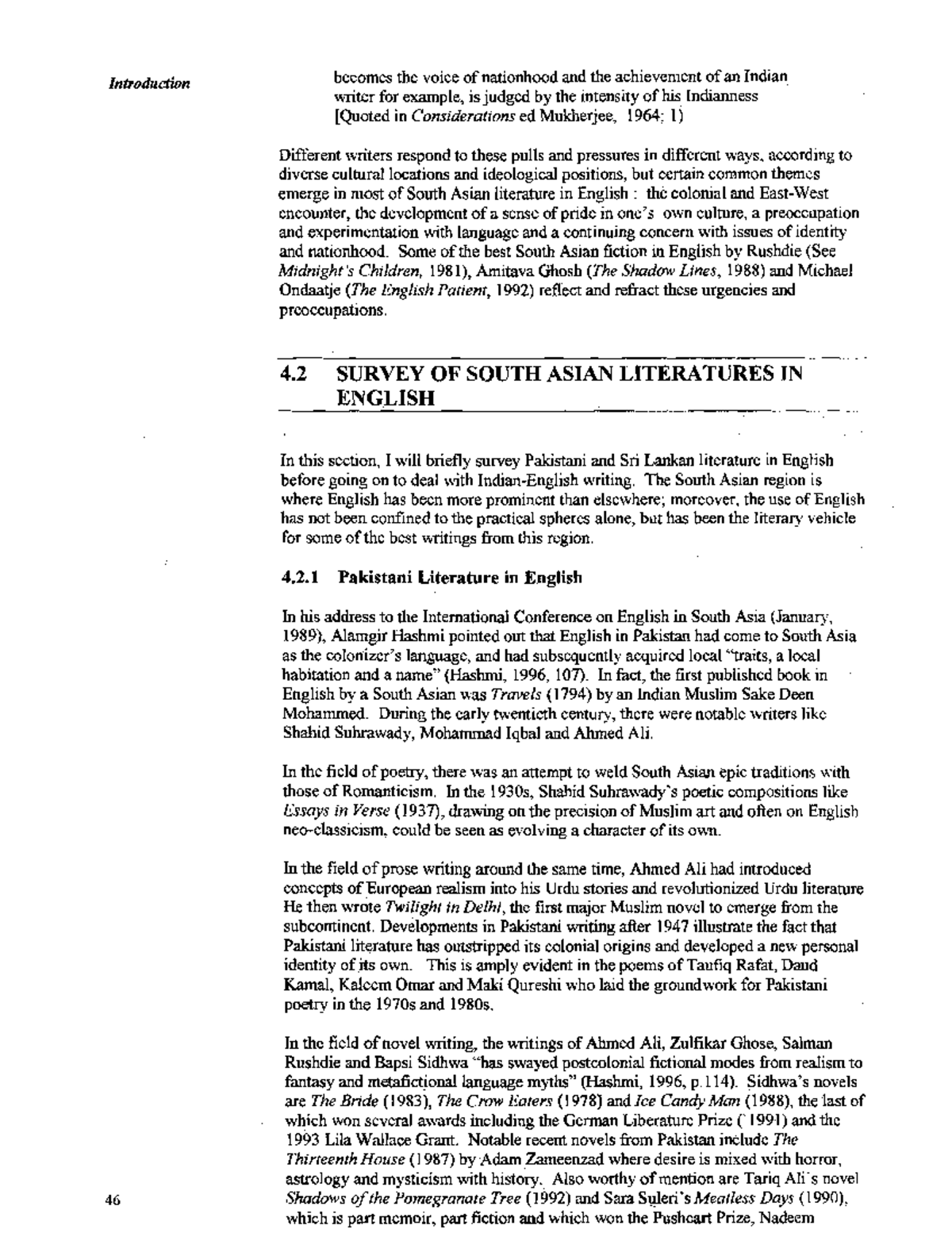 Unit 4: Survey of South Asian Literature in English - Studocu