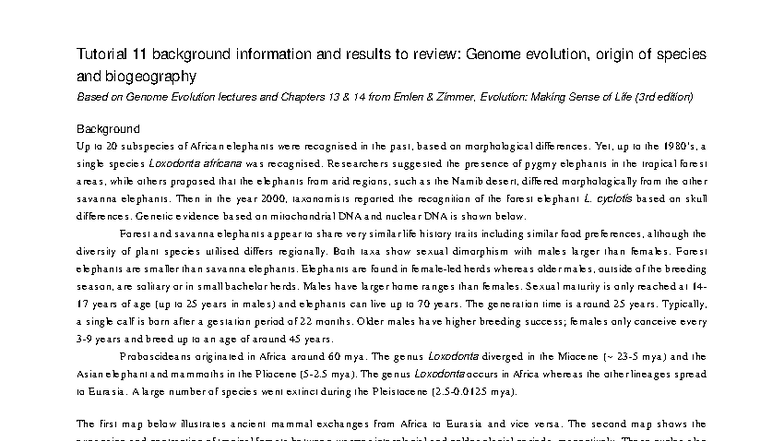 Tutorial 11: Genome Evolution & Species Origin Insights - Studocu