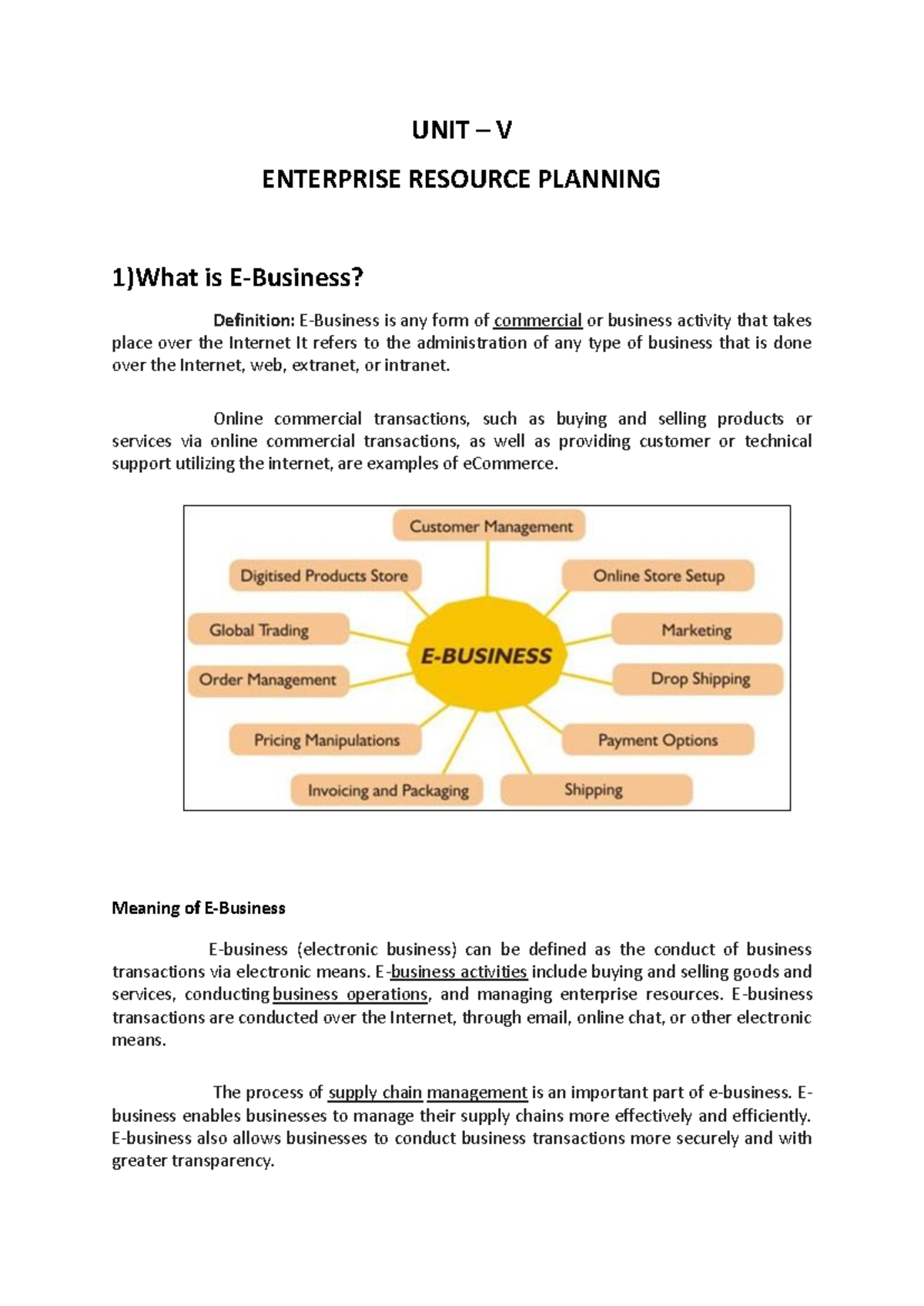 UNIT V - Comprehensive Guide to Enterprise Resource Planning (ERP ...