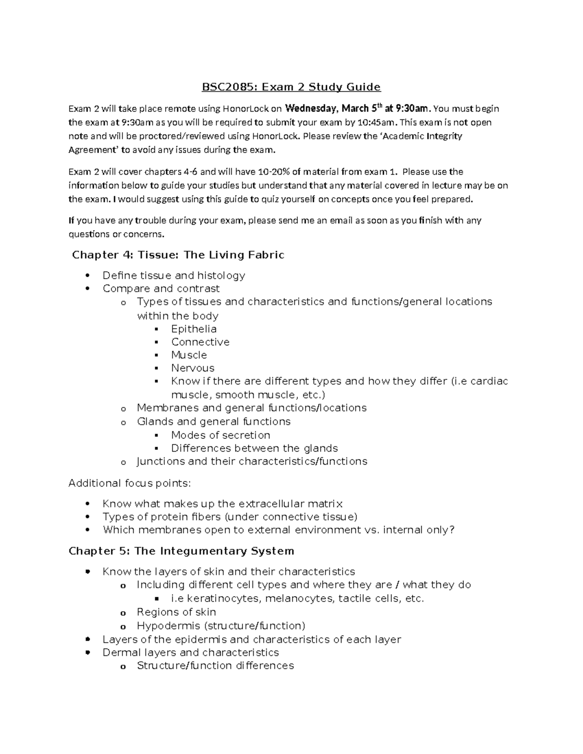 BSC2085: Exam 2 Study Guide - Key Concepts from Chapters 4-6 - Studocu