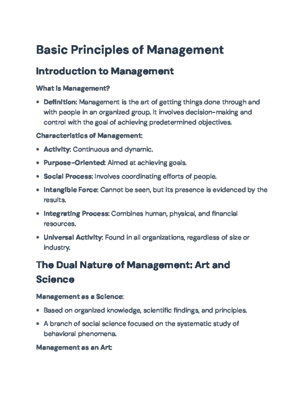 Basic Principles of Management: Functions, Roles, and Skills - Basic ...