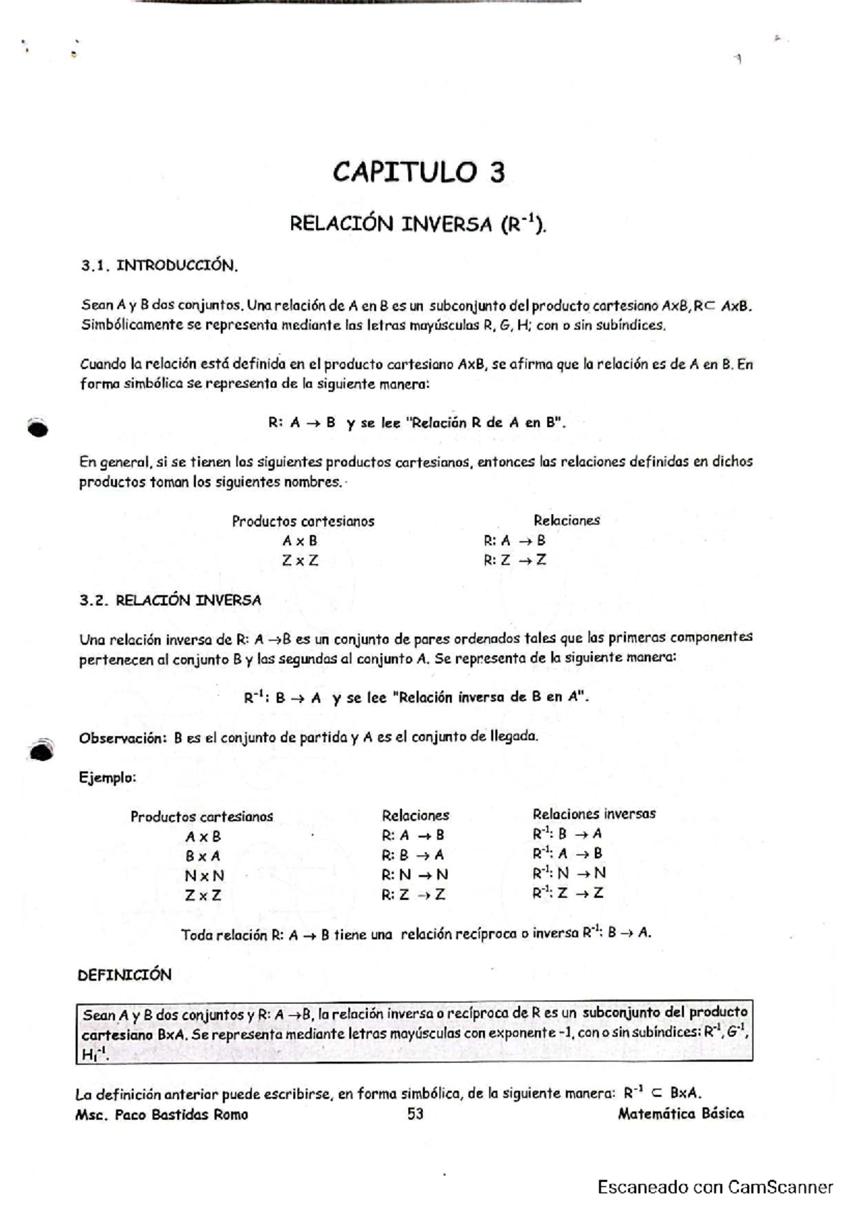CAPITULO 3: RELACIÓN INVERSA EN MATEMÁTICA BÁSICA - Studocu