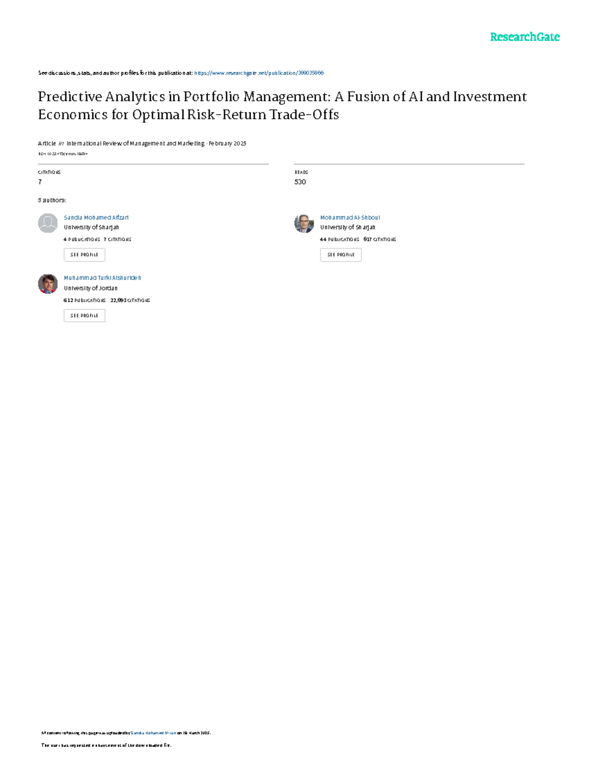Predictive Analytics in Portfolio Management: AI and Investment ...