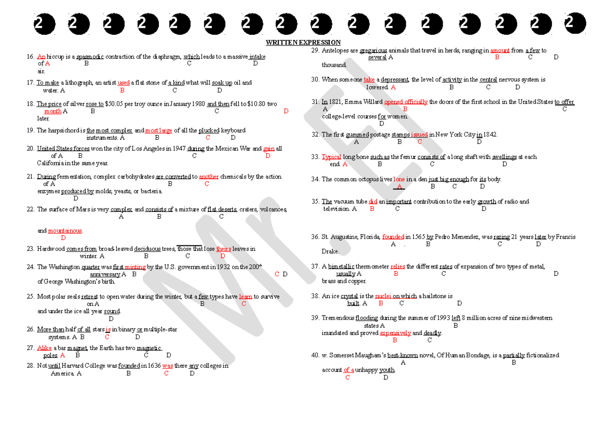 Jawaban untuk Written Expression 1: Soal dan Jawaban - Document Preview