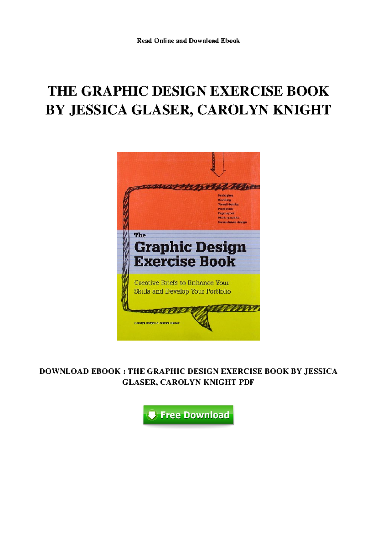 Graphic Design Exercise Book (Course Code: GD101) by Glaser & Knight ...