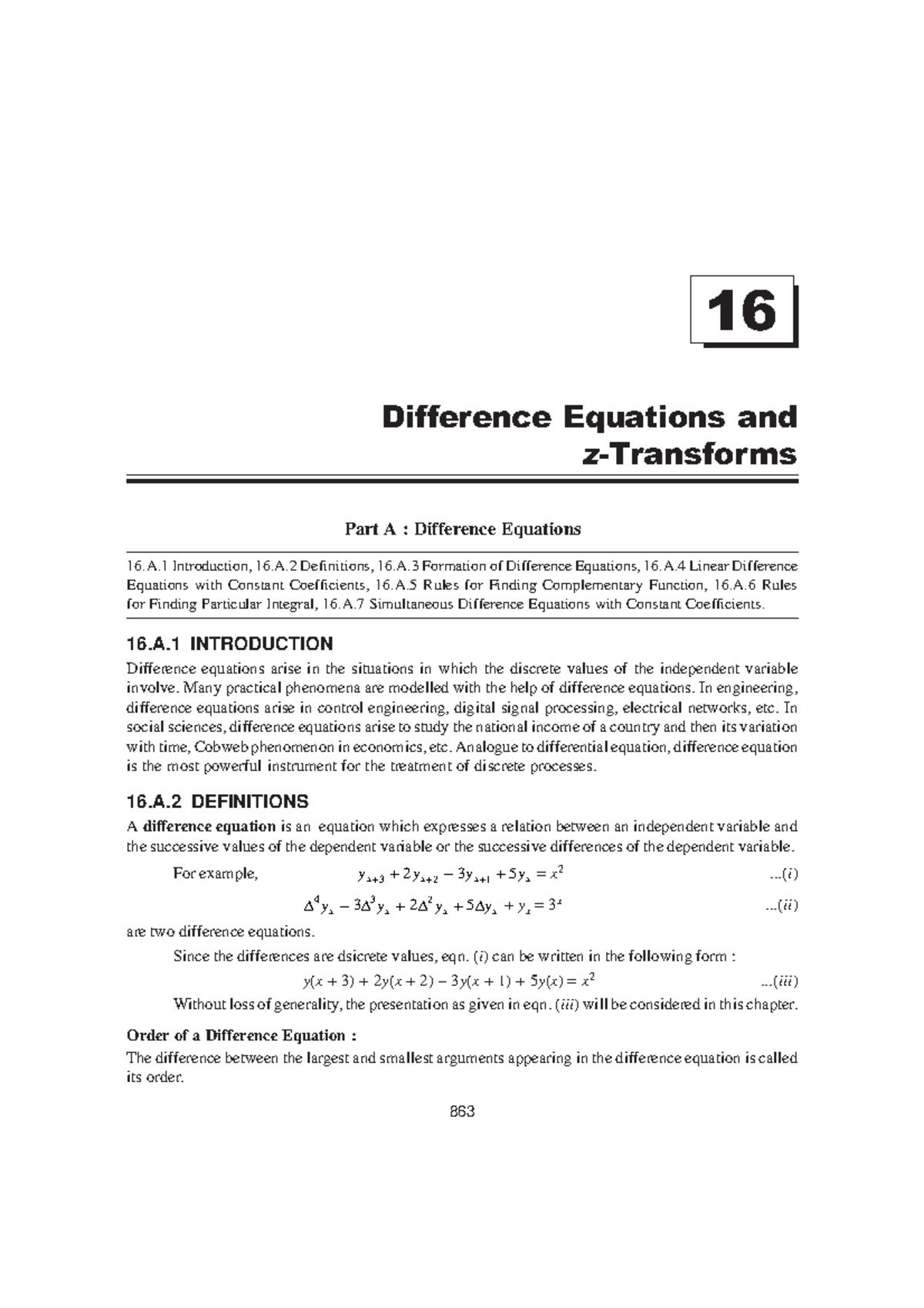 Z - Transforms AND Difference Equations - Difference Equations and z ...