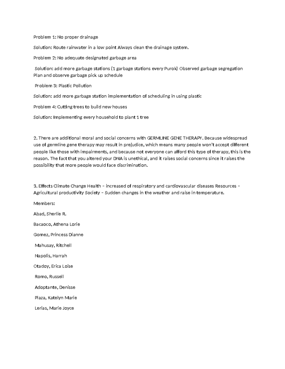 Gen 003 - Notes on Environmental Issues and Gene Therapy Ethics - Studocu