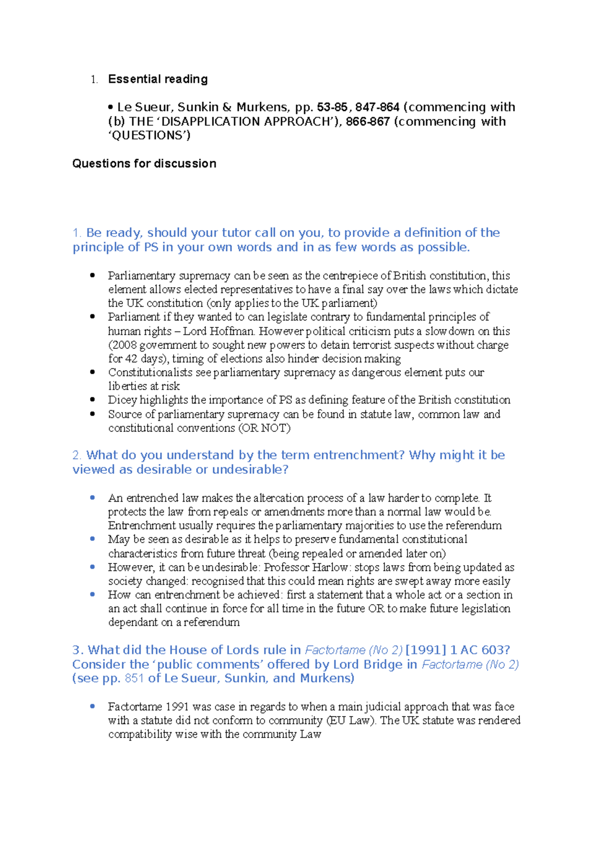 Public Law Tutorial Notes: Key Concepts & Case Analysis (PL101) - Studocu