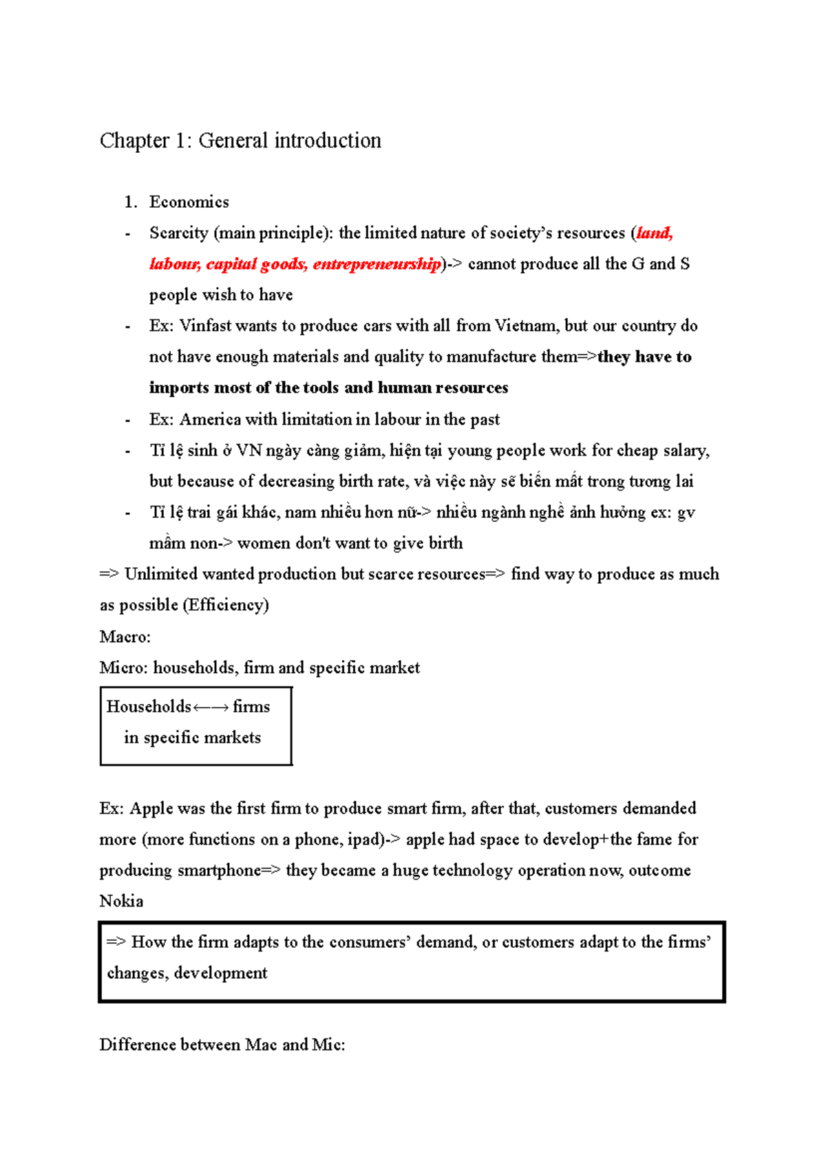 Microeconomics Lecture Notes - Chapter 1 & 2 Overview - Studocu