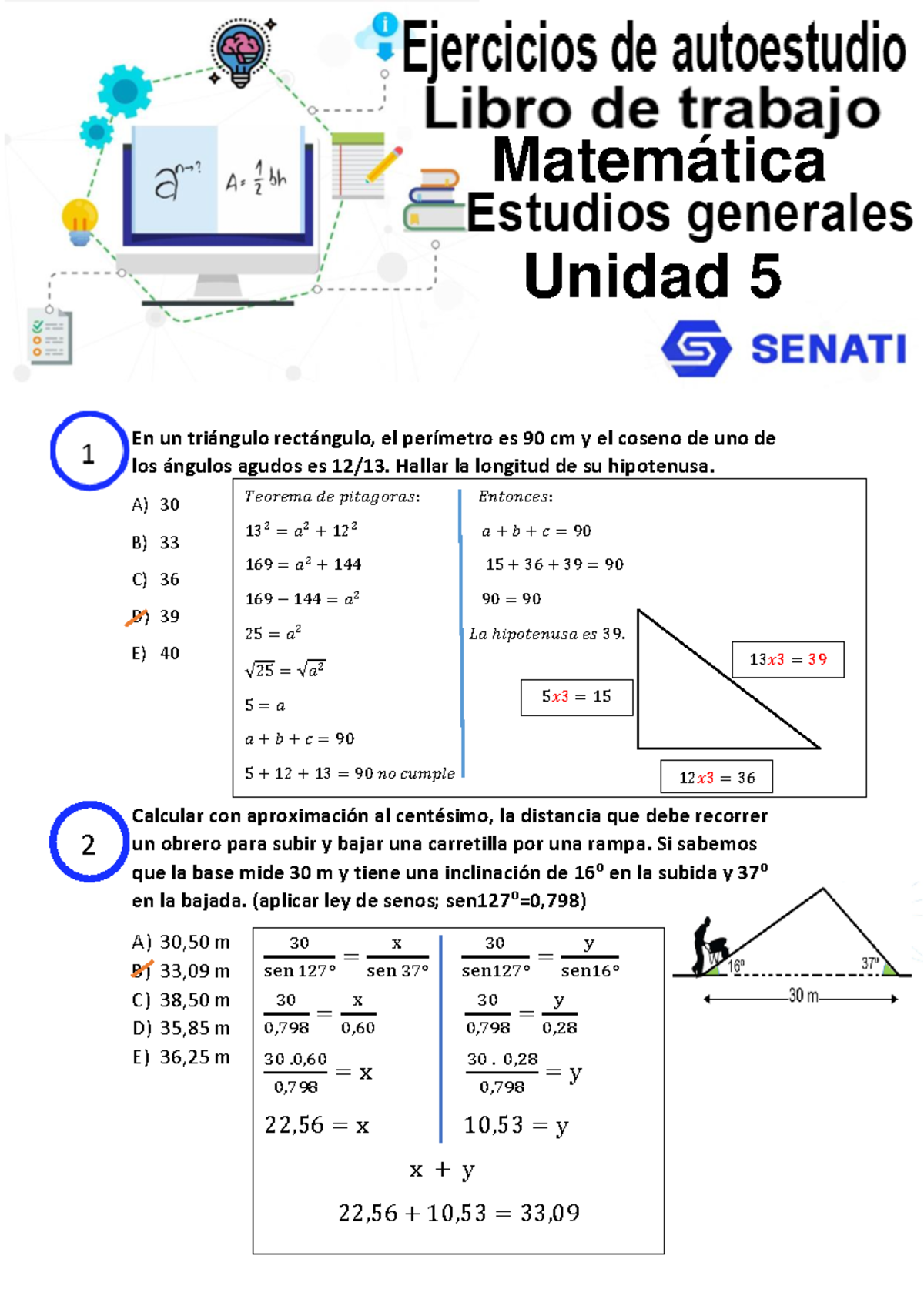 Matemática Unidad 5: Ejercicios y Problemas Resueltos - Studocu