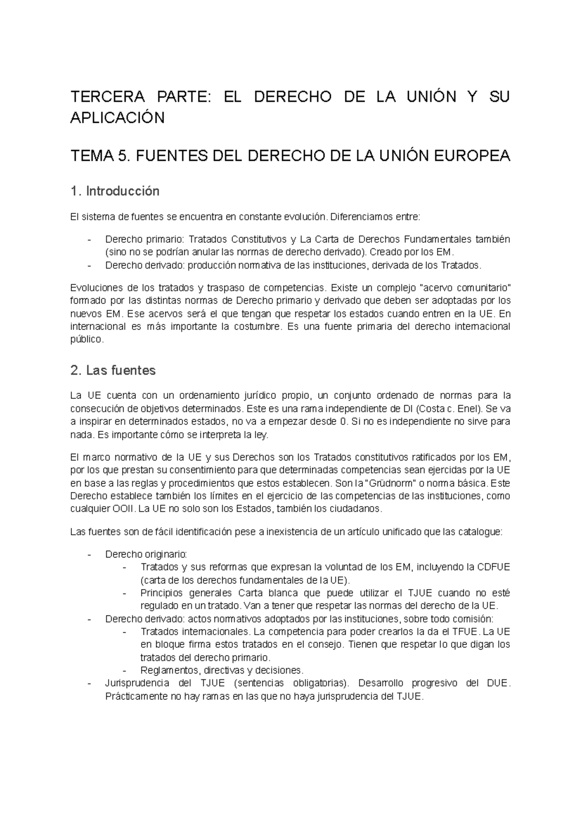 TEMA 5 - FUENTES DEL DERECHO DE LA UNIÓN EUROPEA - Profesor A. Sanchez ...