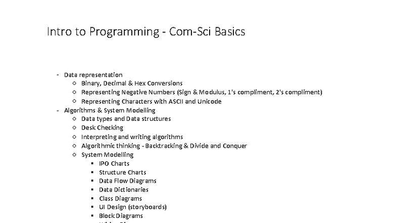 Software Engineering - Intro to Programming - Com-Sci Basics: Data Rep ...