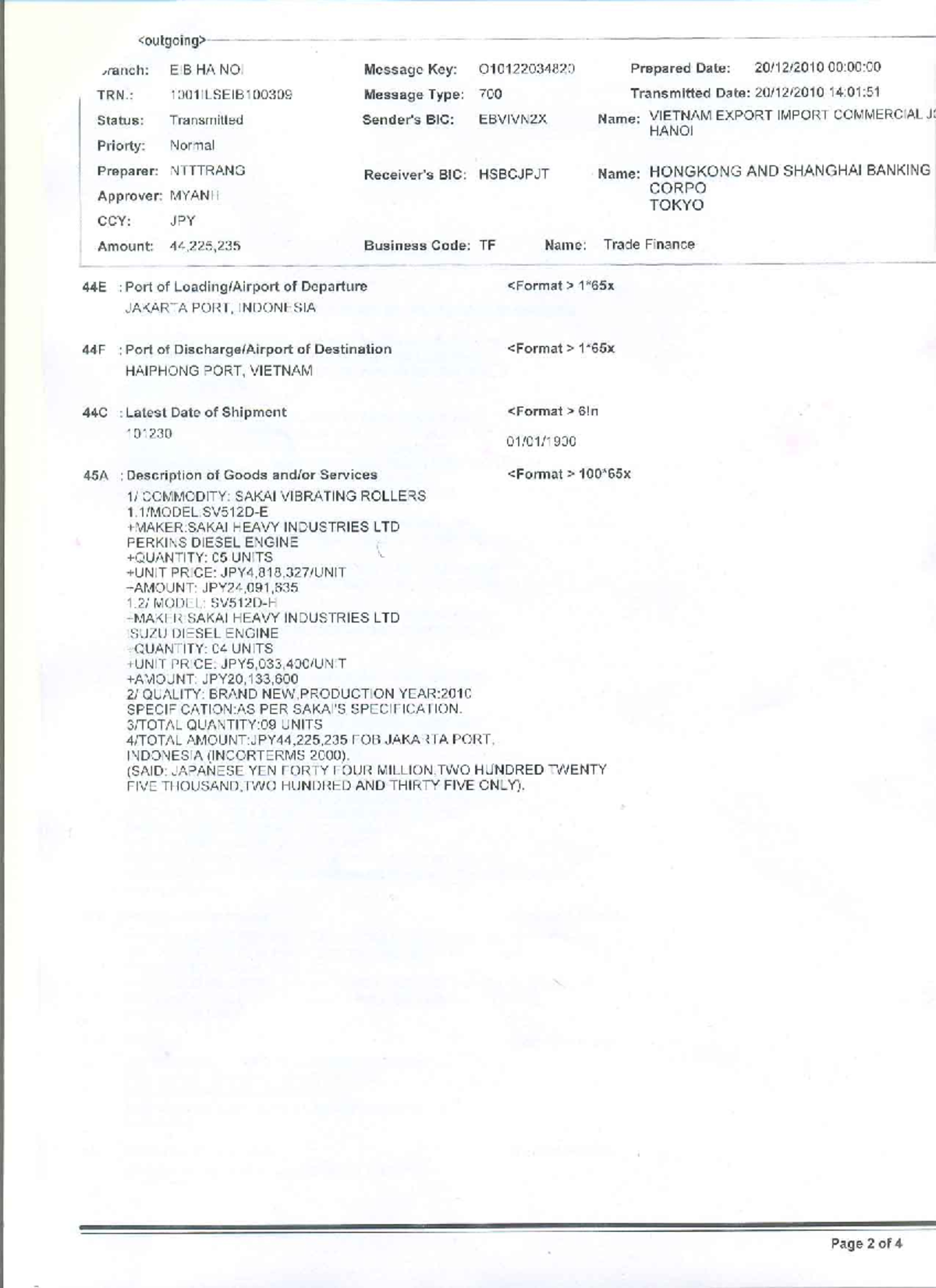 Lctrangay - qqqed - ranch: EIB HA NOI Message Key: 010122034820 ...