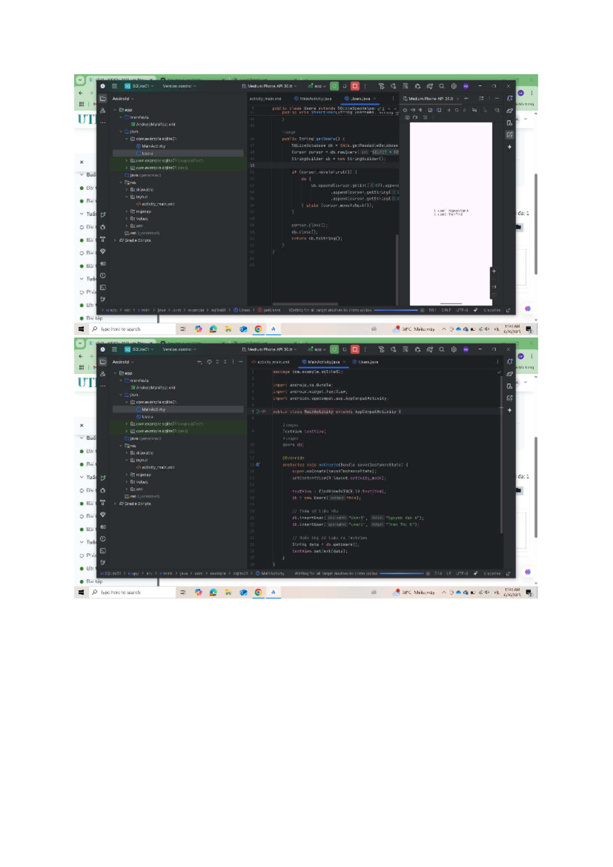 22H112000 SQLite 01: Android User Management with SQLite - Studocu