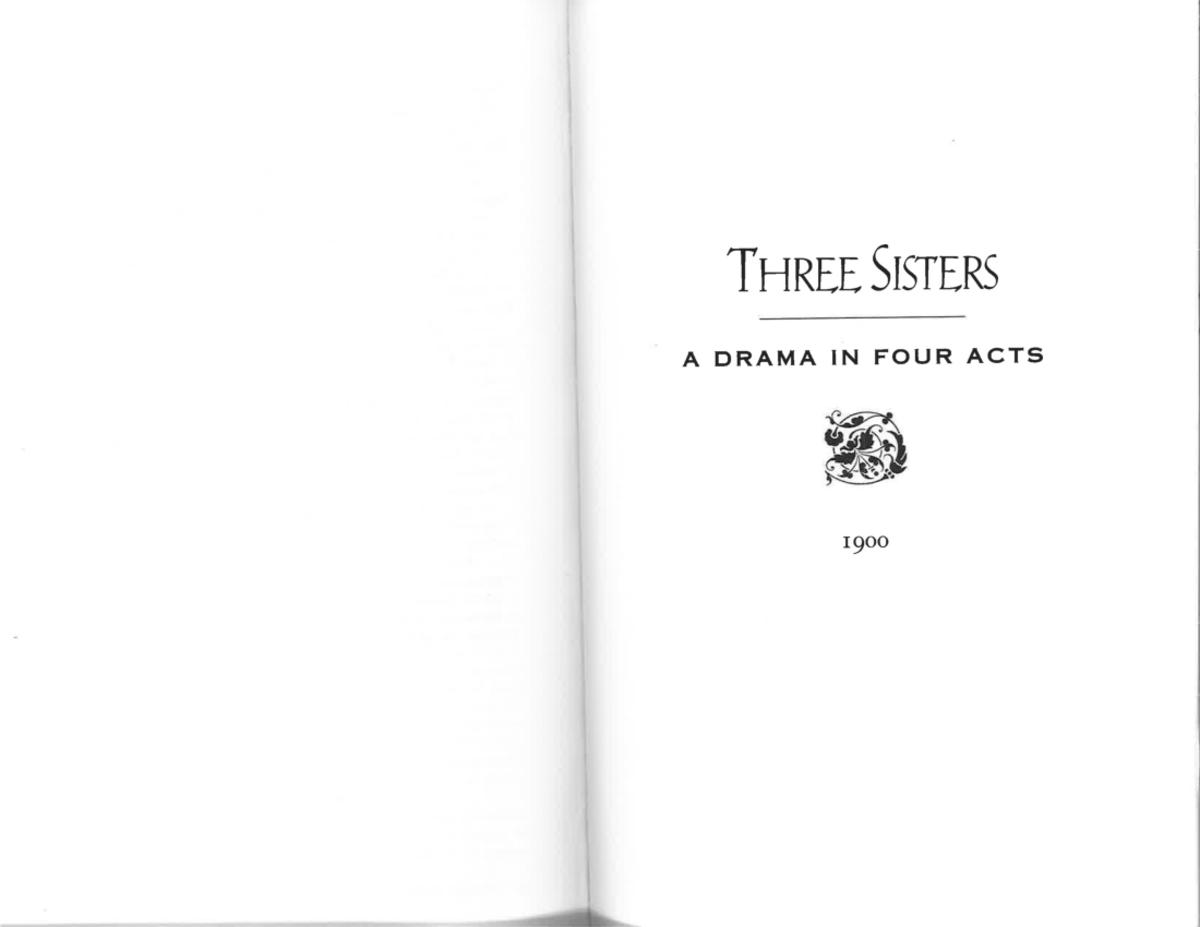 Three Sisters (Schmidt Translation) - THREE SISTERS A DRAMA IN FOUR ...