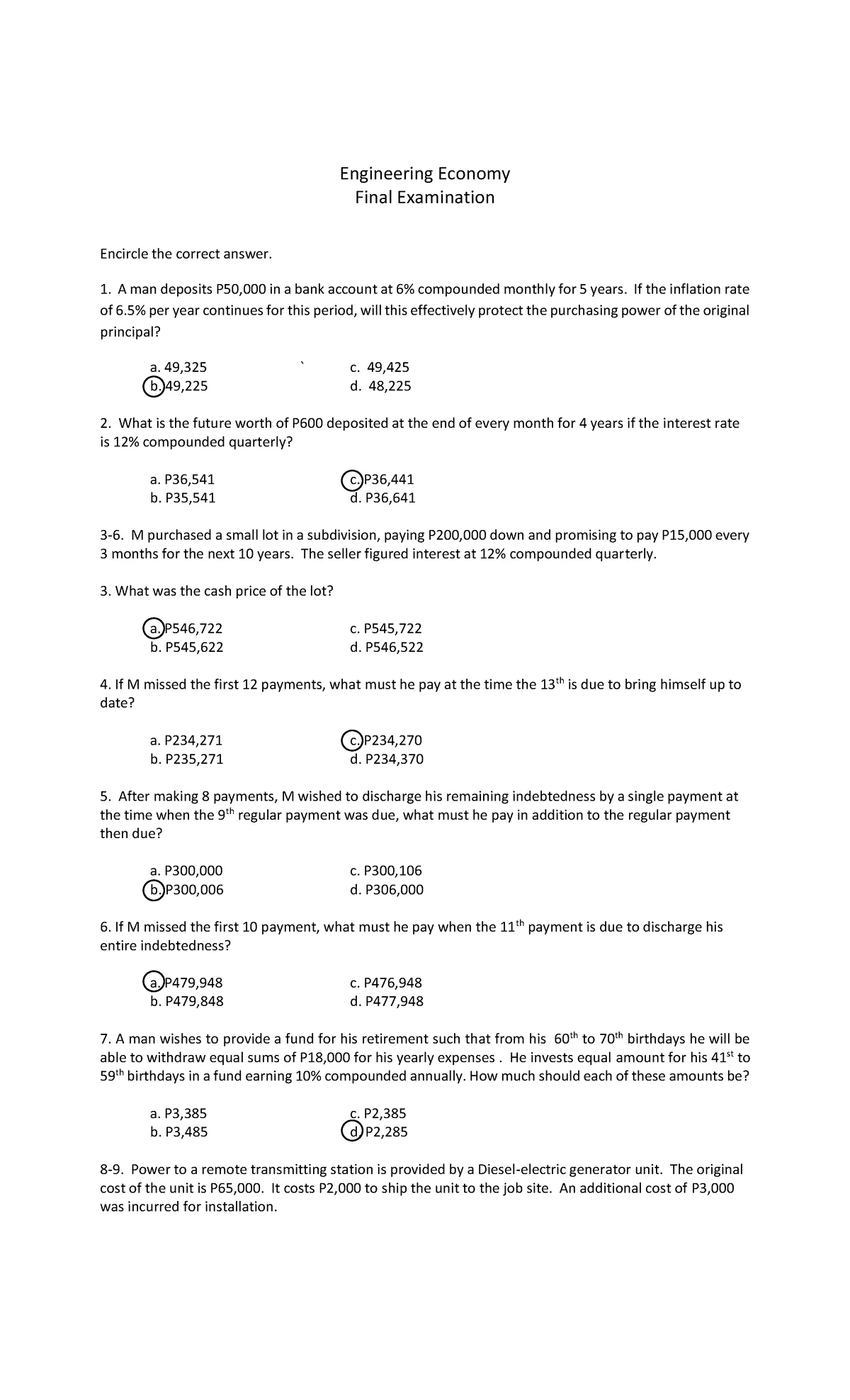 Engineering Management Exam with Explanations - Civil Engineering - La ...