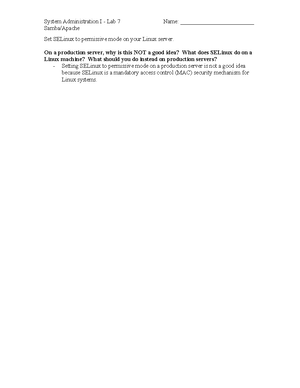 Lab 7: Linux network services administration instructions - Studocu