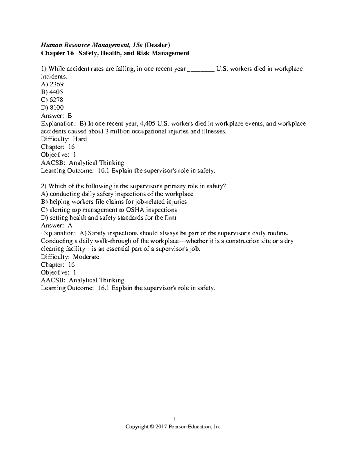 Chapter 16 - Human Resource Management Dessler 16e - 1 Human Resource ...