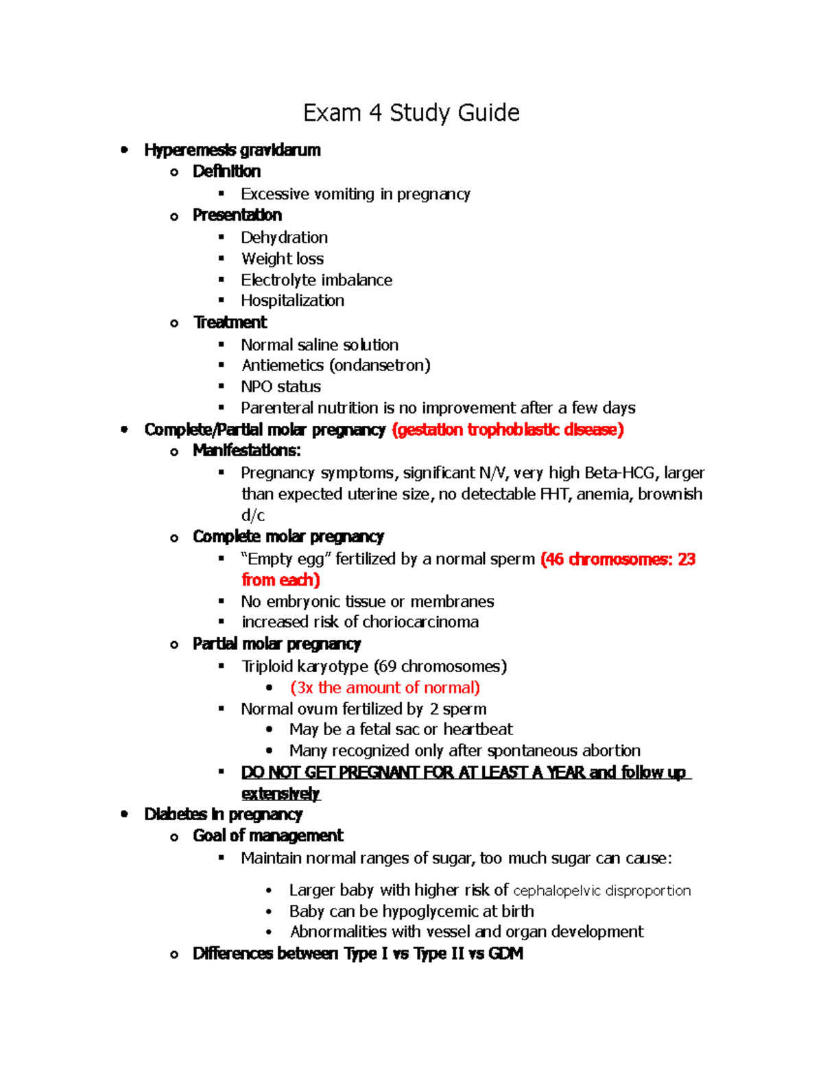 Exam 4 Study Guide - Maternal and Infant Health Topics - Studocu