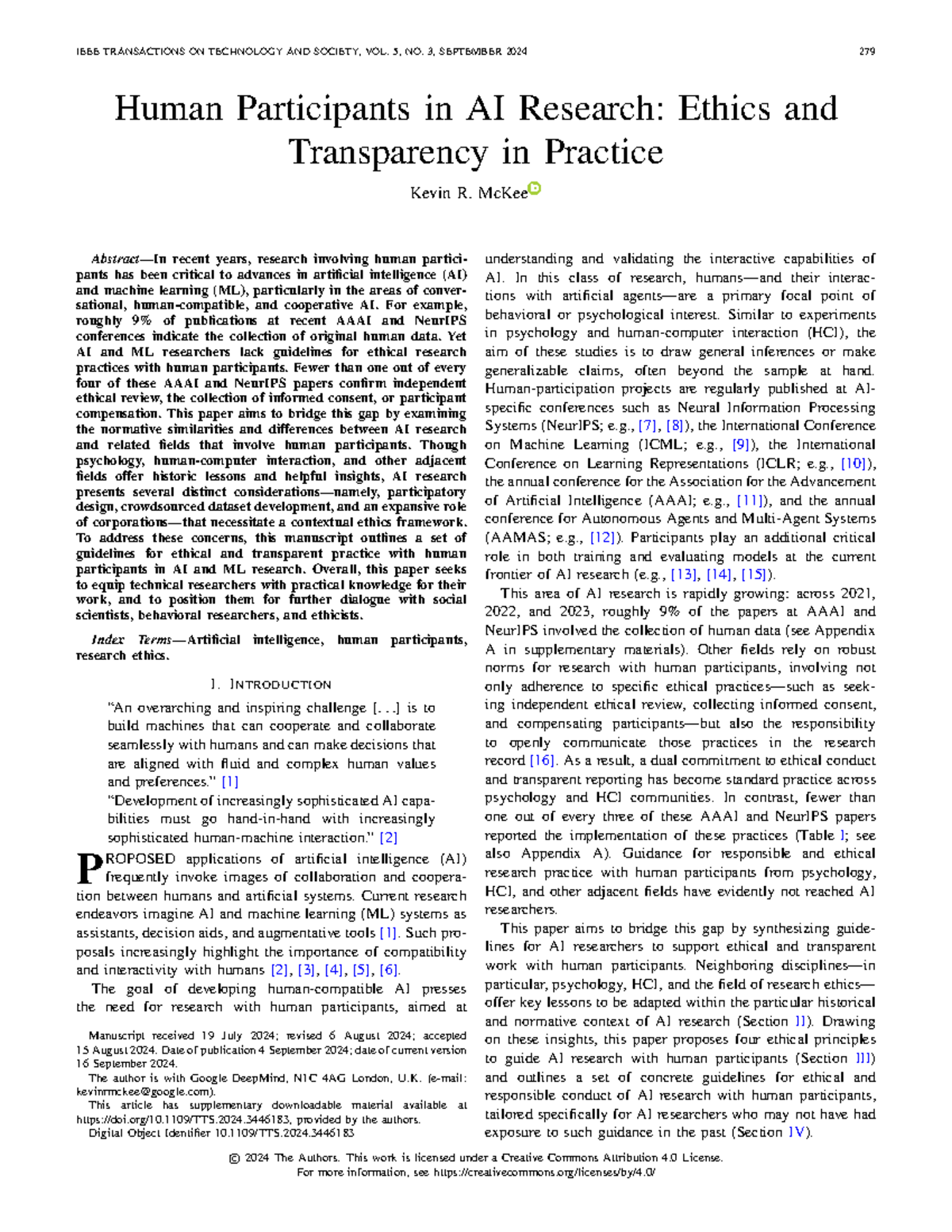 Human Participants in AI Research: Ethics & Transparency Guidelines ...