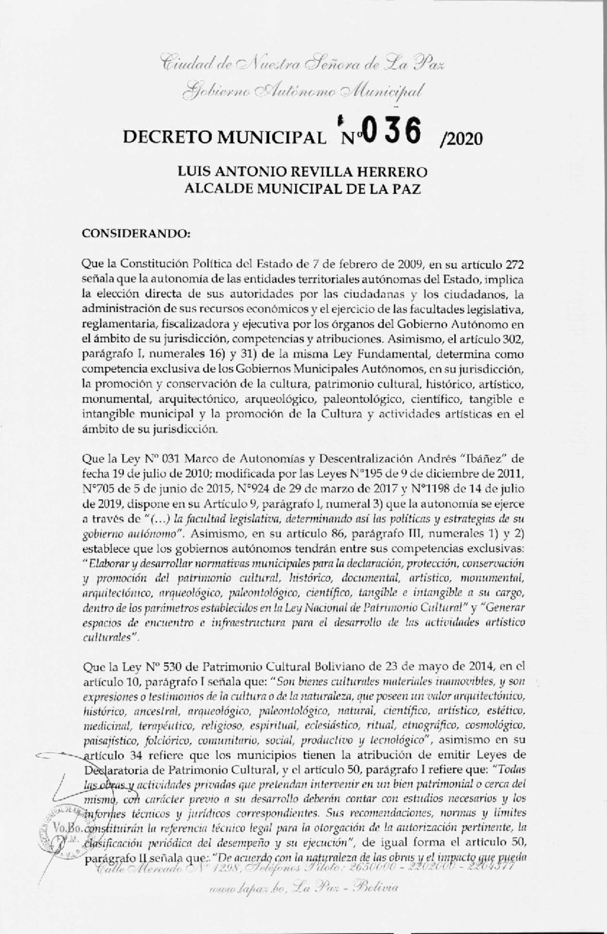 Reglamento Municipal para EEIAR y EMIAR - D M 036-2020 - Document Preview
