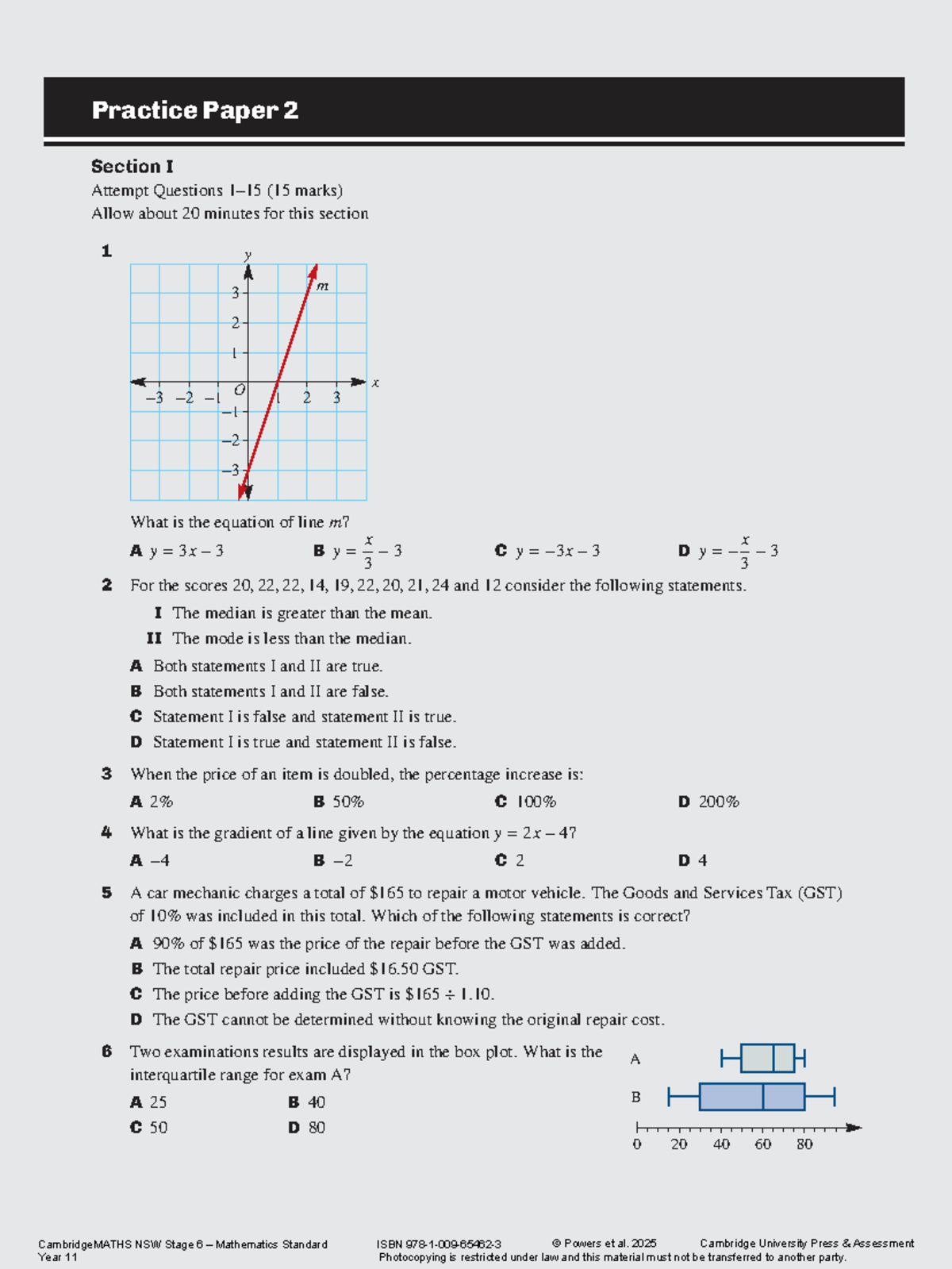 General Practice Paper 2: Section I Questions (15 Marks) - Studocu