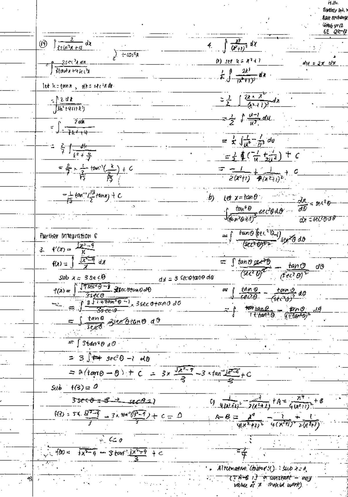 Kurt Year 11 3U T4 Wk8 - Further Differentiation Revision Notes - Studocu