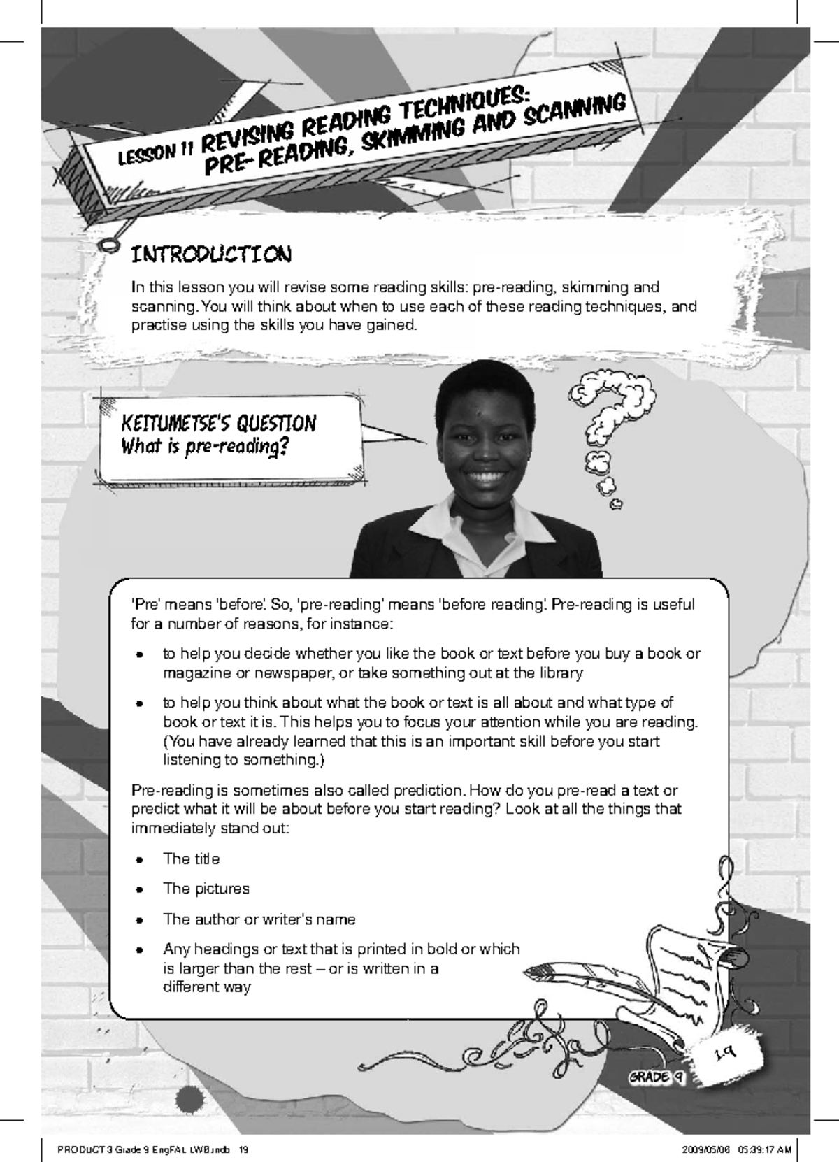 Grade 9 EngFAL: Skimming and Scanning Techniques Lesson - Studocu