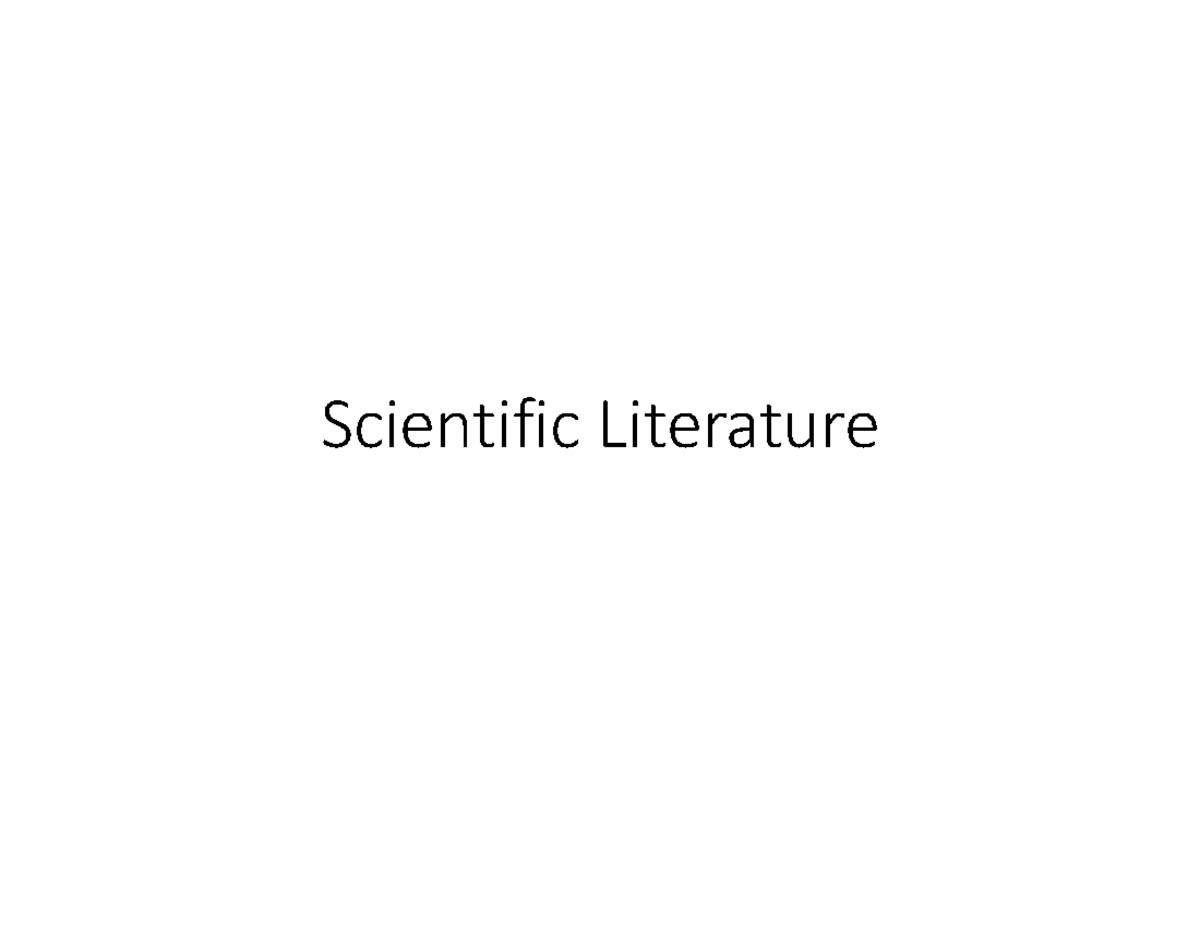 Lab 1: Understanding Types of Scientific Literature - Studocu