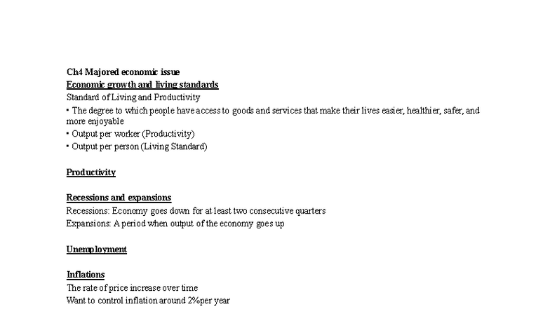 Econ 101: Comprehensive Notes on Economic Growth, GDP, and Inflation ...