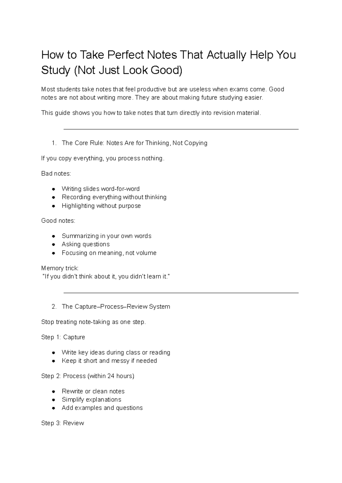 Effective Note-Taking Strategies for Better Study Retention - Studocu