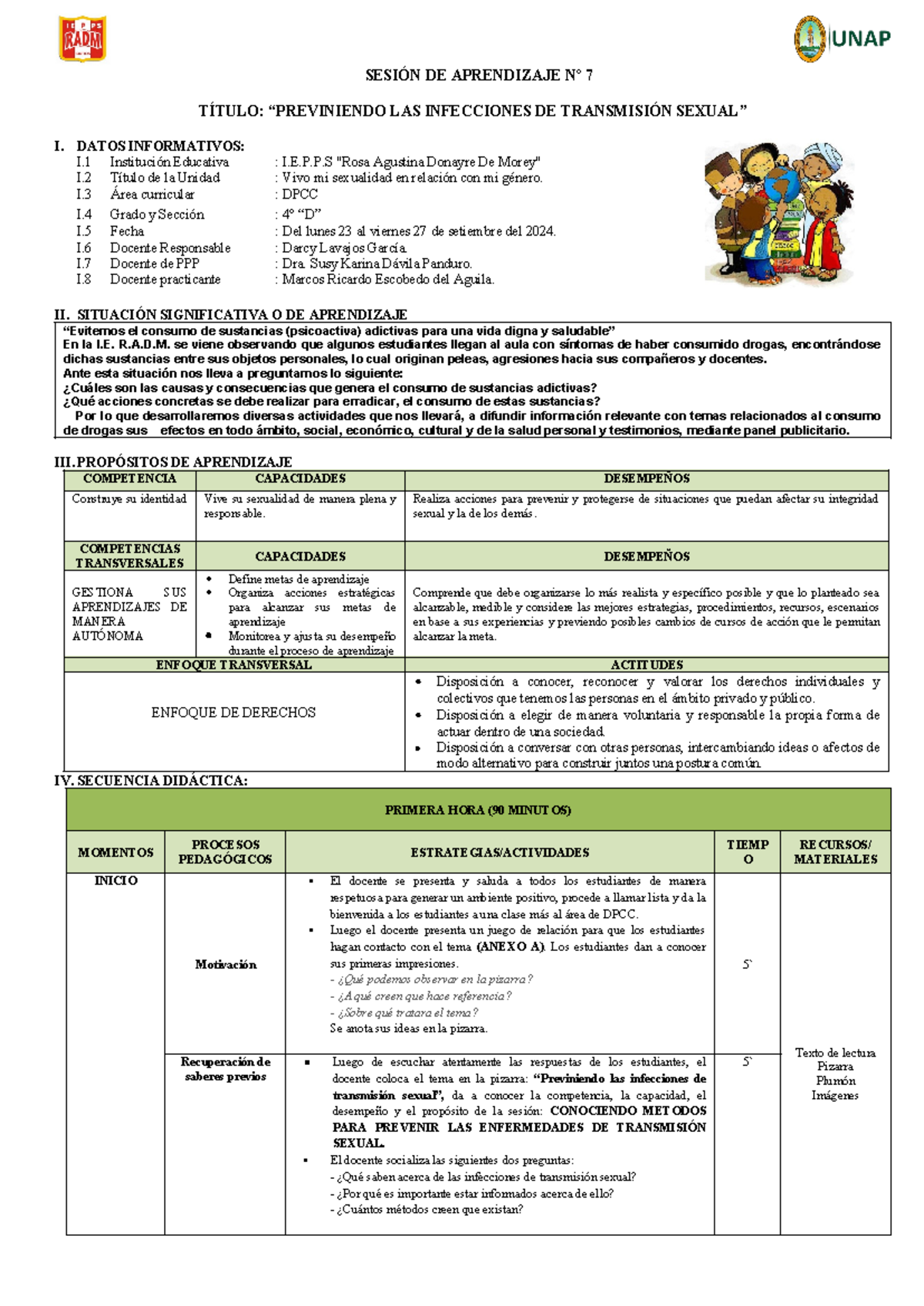 Prevención de Infecciones de Transmisión Sexual - DPCC 4° D, Semana 2 - Document Preview