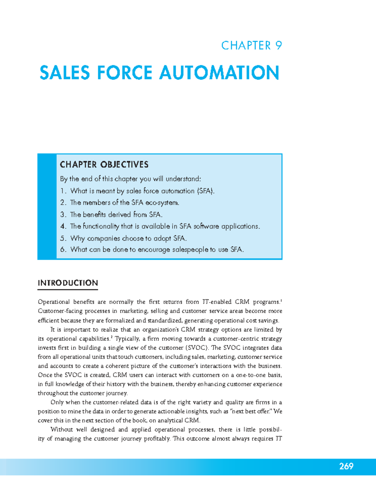 CRM 101: Chapter 9 - Sales Force Automation Overview and Objectives ...
