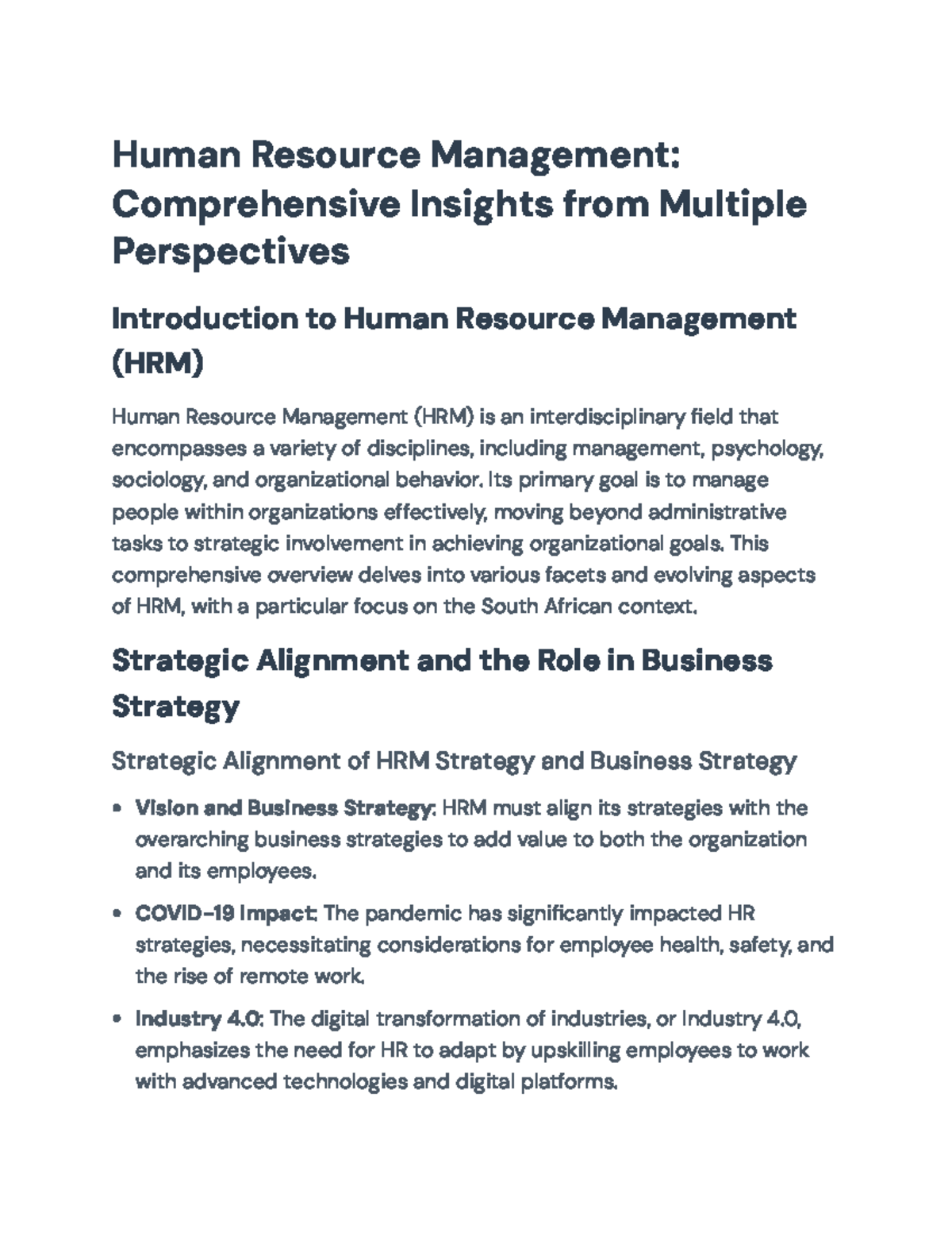 Human Resource Management: Strategic Insights and Best Practices (HRM ...