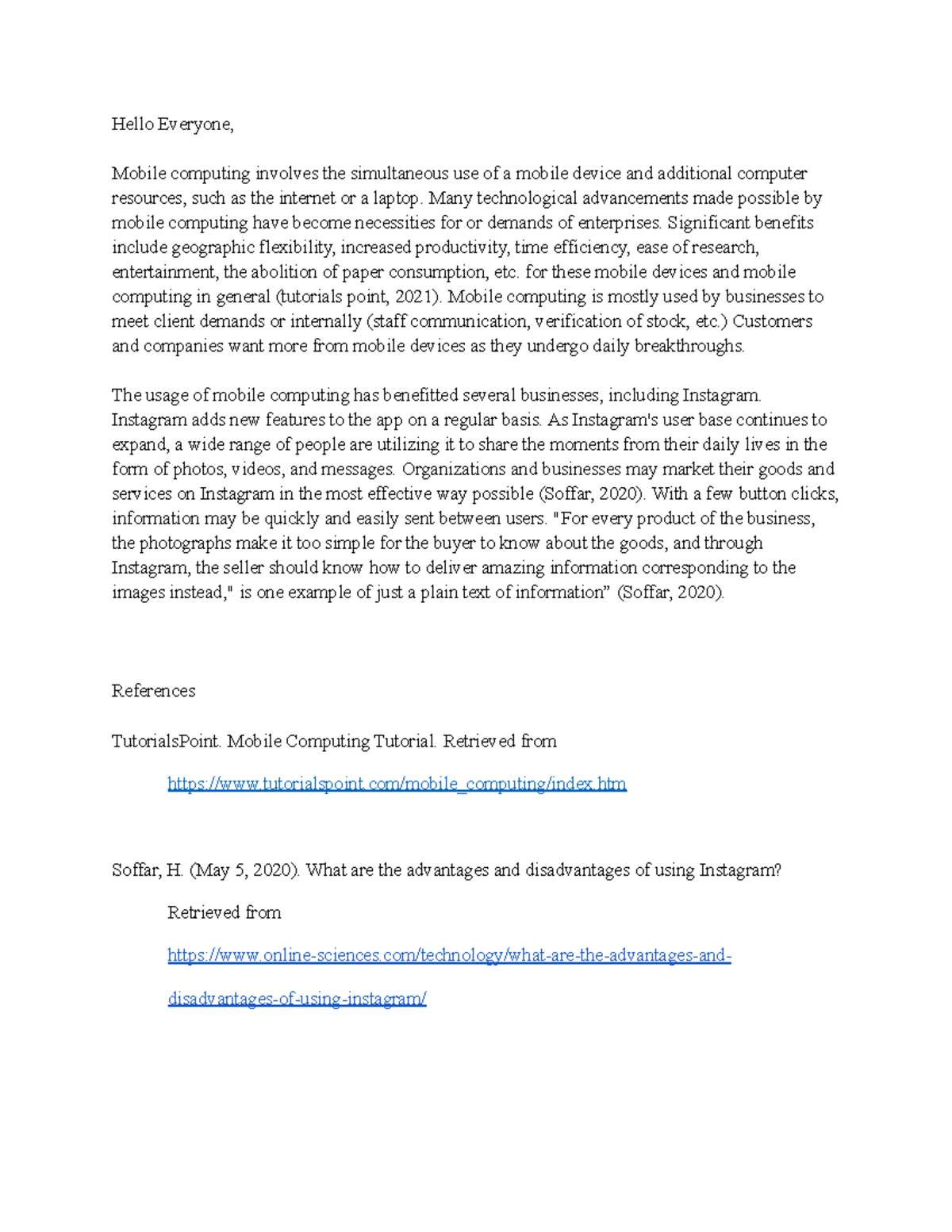 IT 210 Module 4 Discussion: Exploring Mobile Computing & Instagram ...