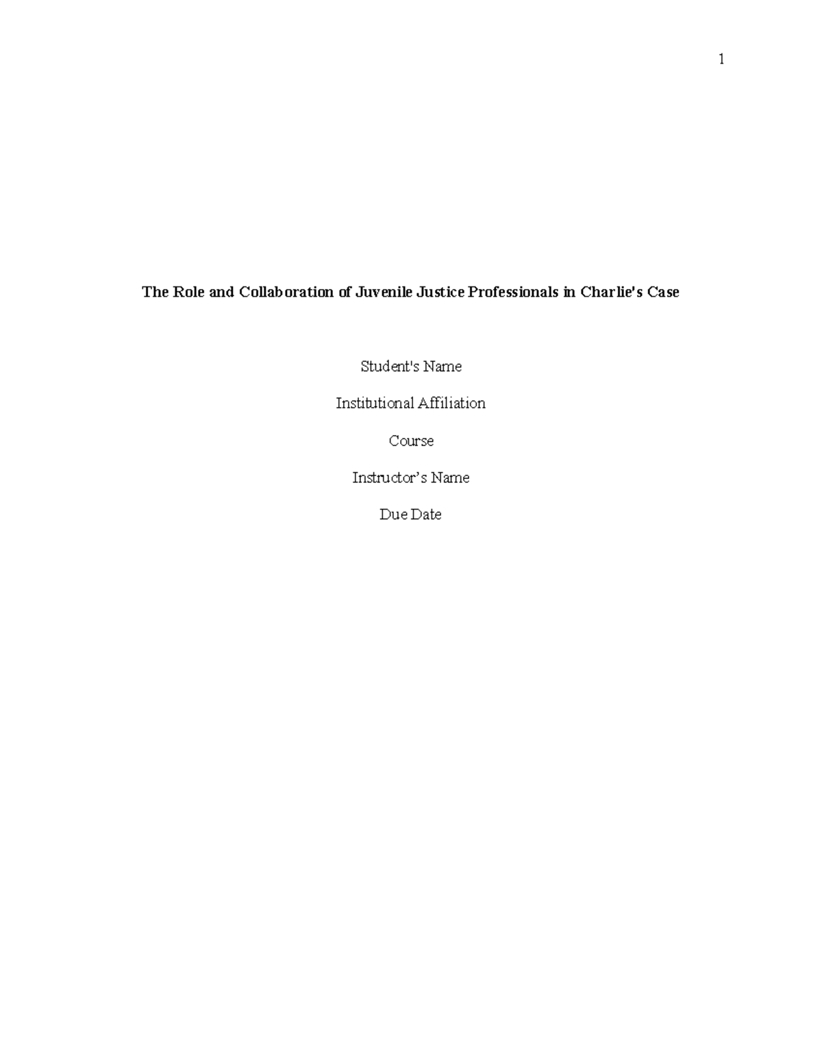 The Roles and Collaboration of Juvenile Justice Professionals in ...