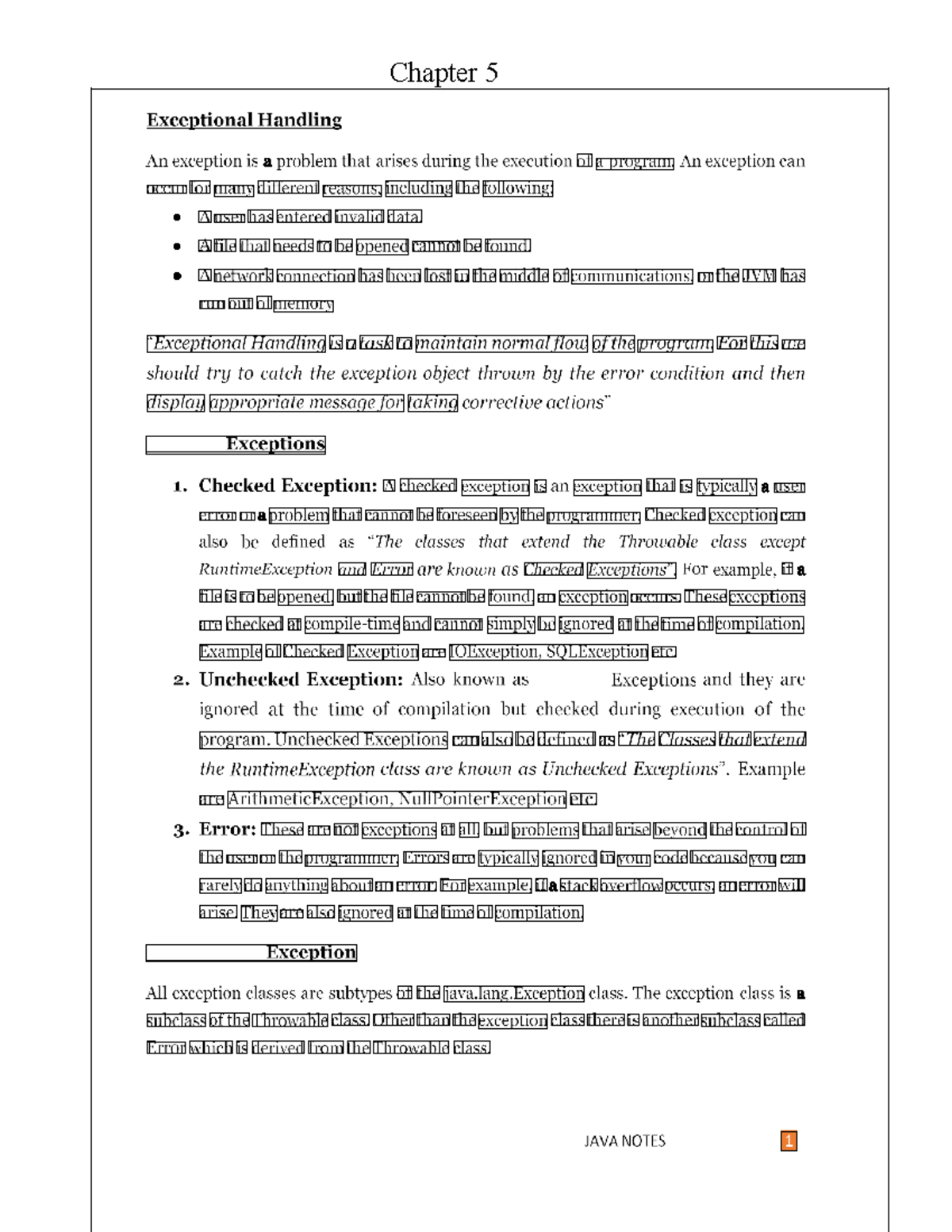 OOP Chapter 5: Exception Handling in Java - Studocu