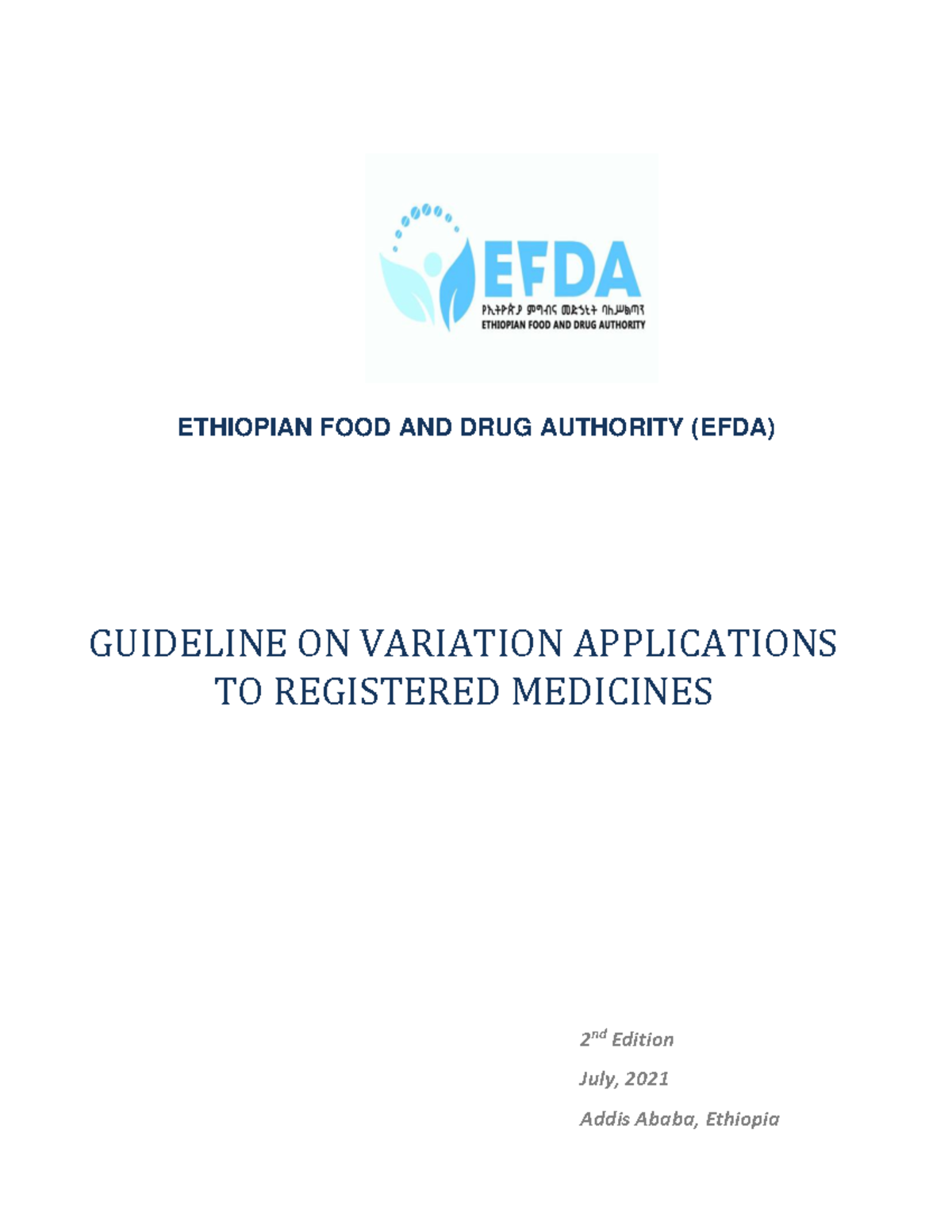 EFDA Guideline on Variation Applications for Registered Medicines - 2nd ...