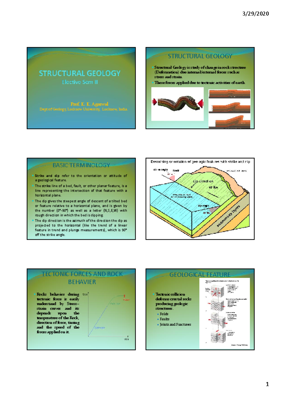 Structural Geology Lecture Notes (GEOL 101) - Key Concepts & Terms ...