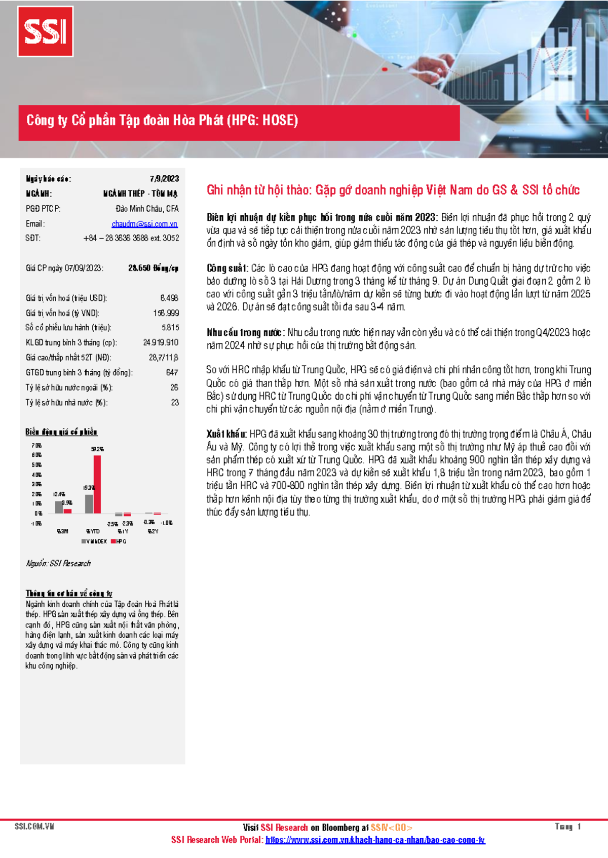 HPG 2023 09 07 SSIResearch - SSI.COM Visit SSI Research on Bloomberg at ...