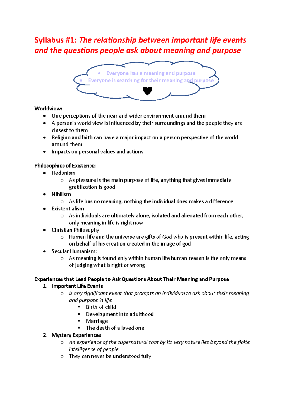 Unit 1 ATAR Notes: Exploring Life's Meaning Through Religion - Studocu