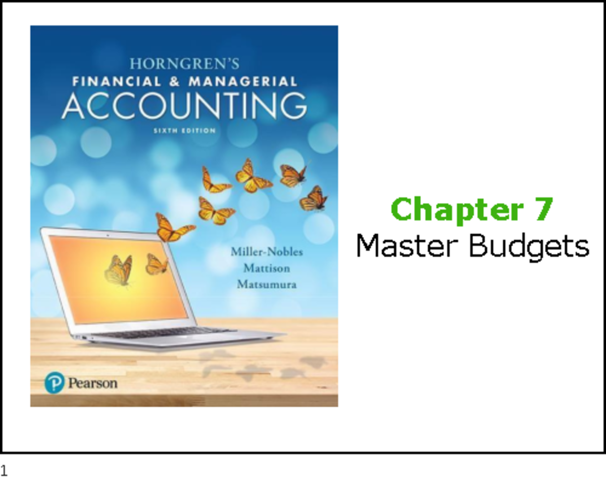Chapter 7 - Master Budgets: Objectives, Types, and Procedures - Studocu