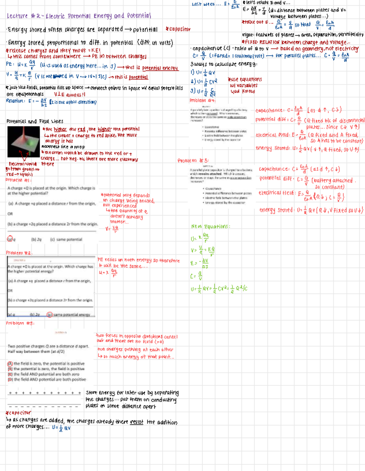 Lecture #2 - Electric Potential Energy and Capacitance Concepts - Last ...